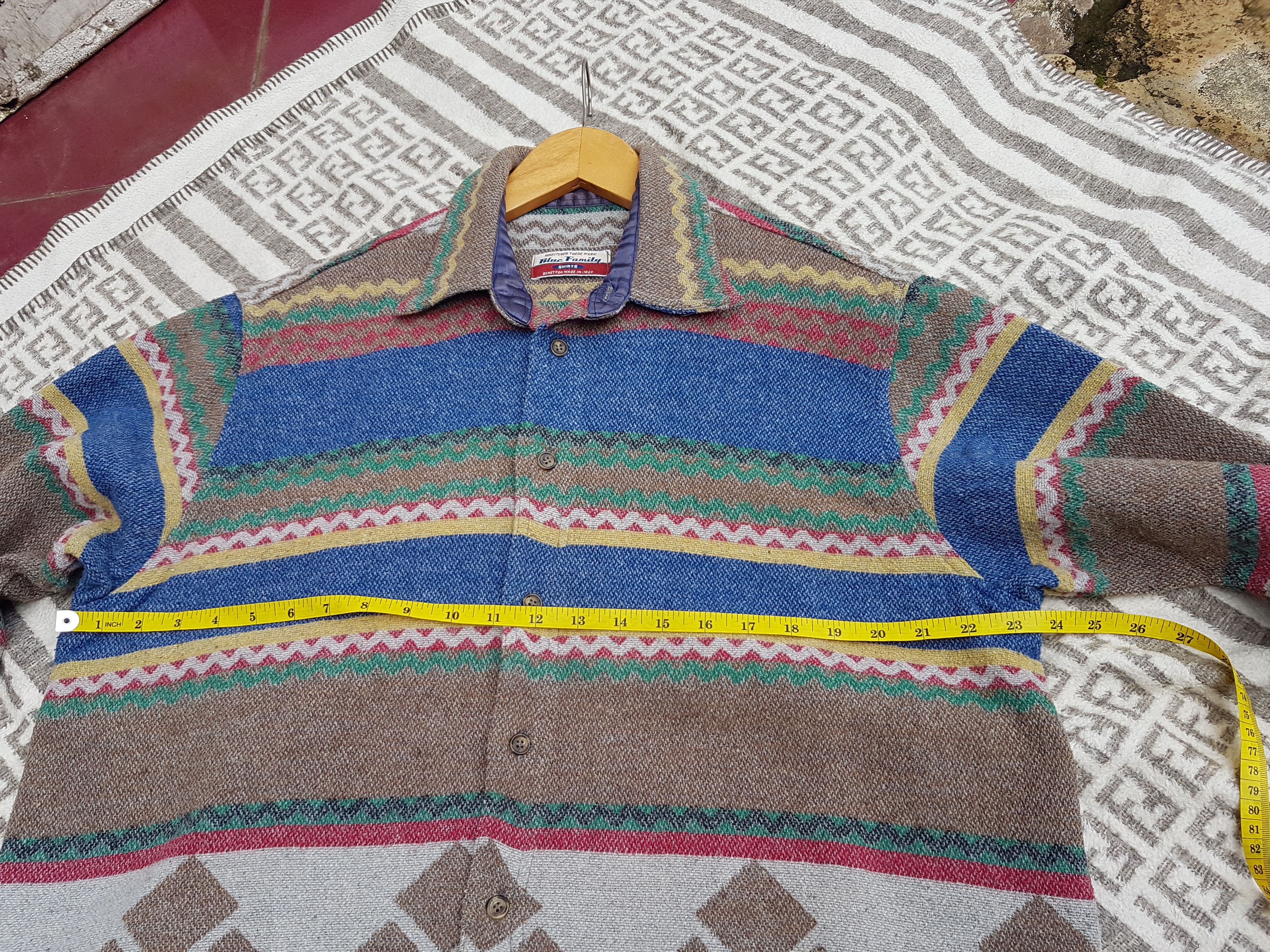 Benetton 90'S Benetton Wool Shirt Size US M / EU 48-50 / 2 - 9 Thumbnail