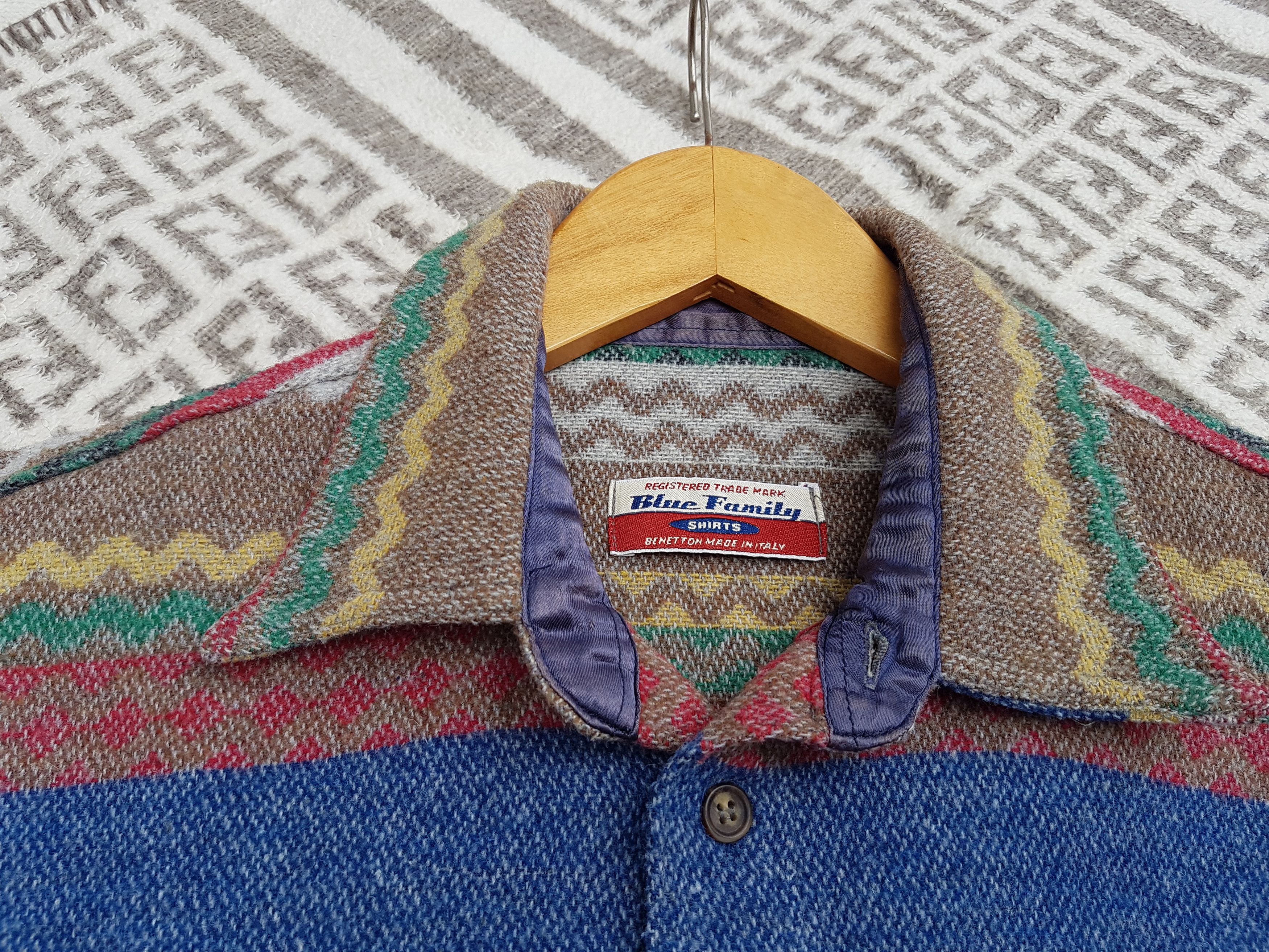 Benetton 90'S Benetton Wool Shirt Size US M / EU 48-50 / 2 - 13 Thumbnail