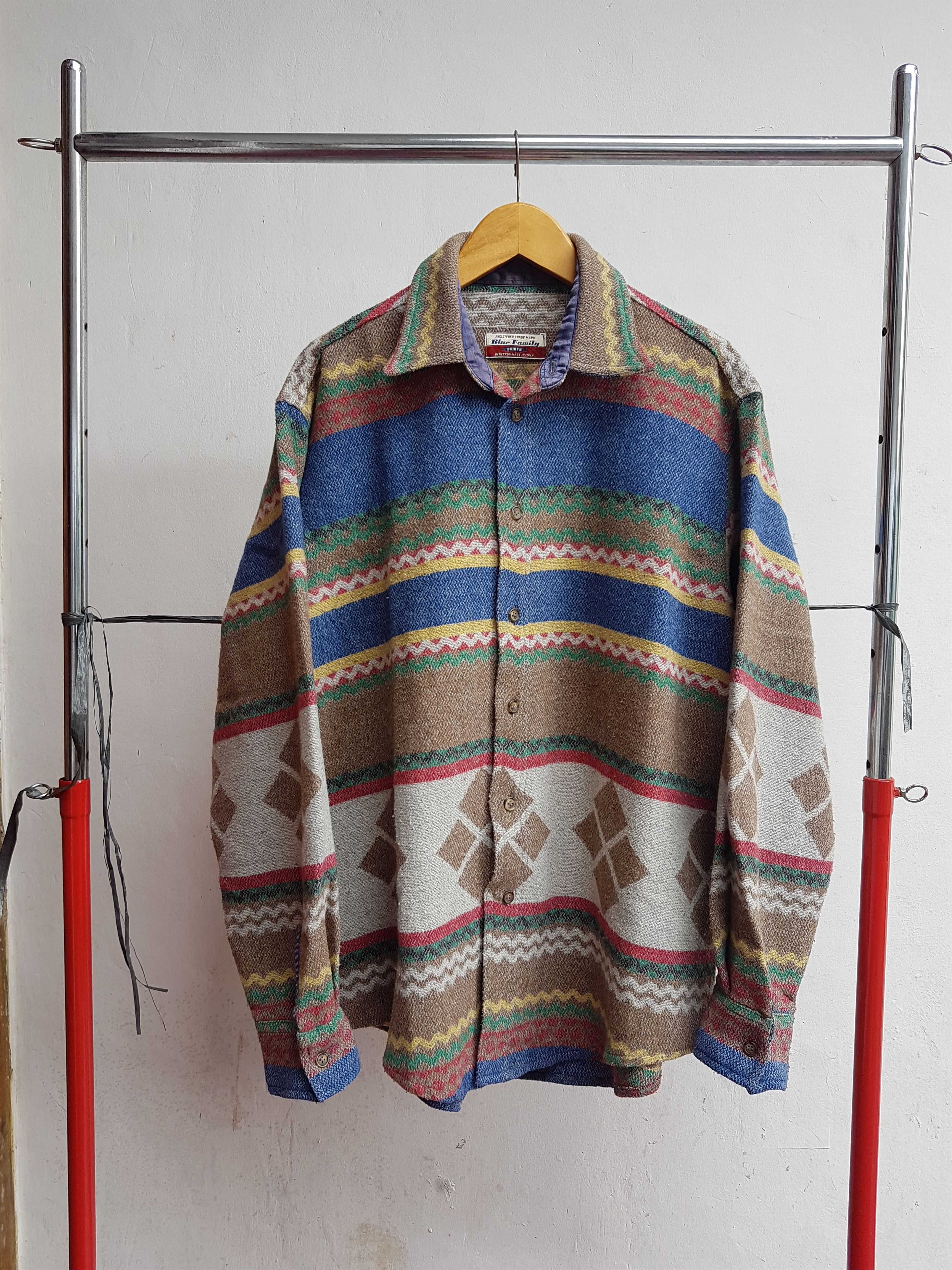 Benetton 90'S Benetton Wool Shirt Size US M / EU 48-50 / 2 - 5 Thumbnail
