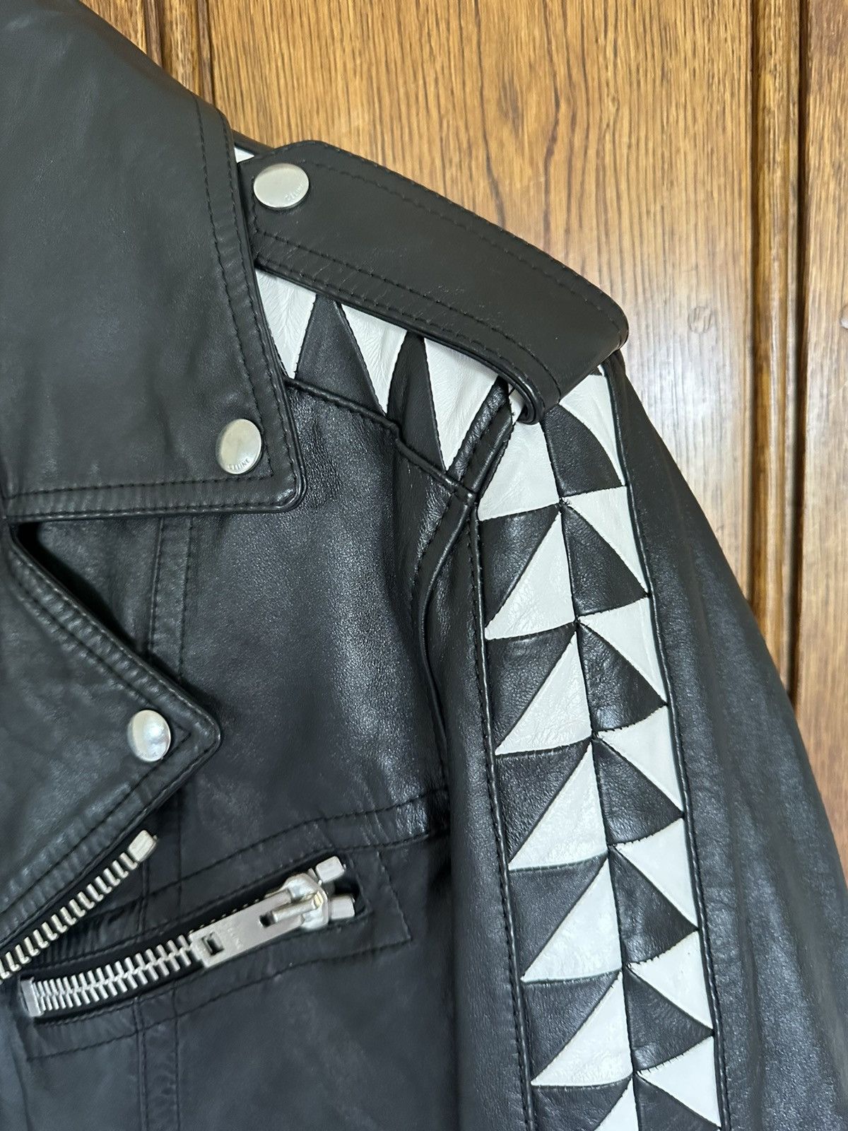 Celine SS22 $6500🤑 Celine biker D Ring leather jacket checkerboard Size US S / EU 44-46 / 1 - 19 Thumbnail