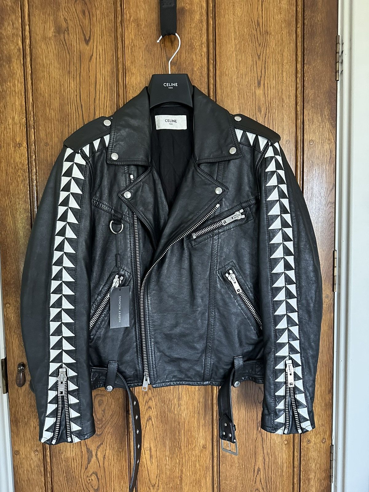 Celine SS22 $6500🤑 Celine biker D Ring leather jacket checkerboard Size US S / EU 44-46 / 1 - 2 Thumbnail