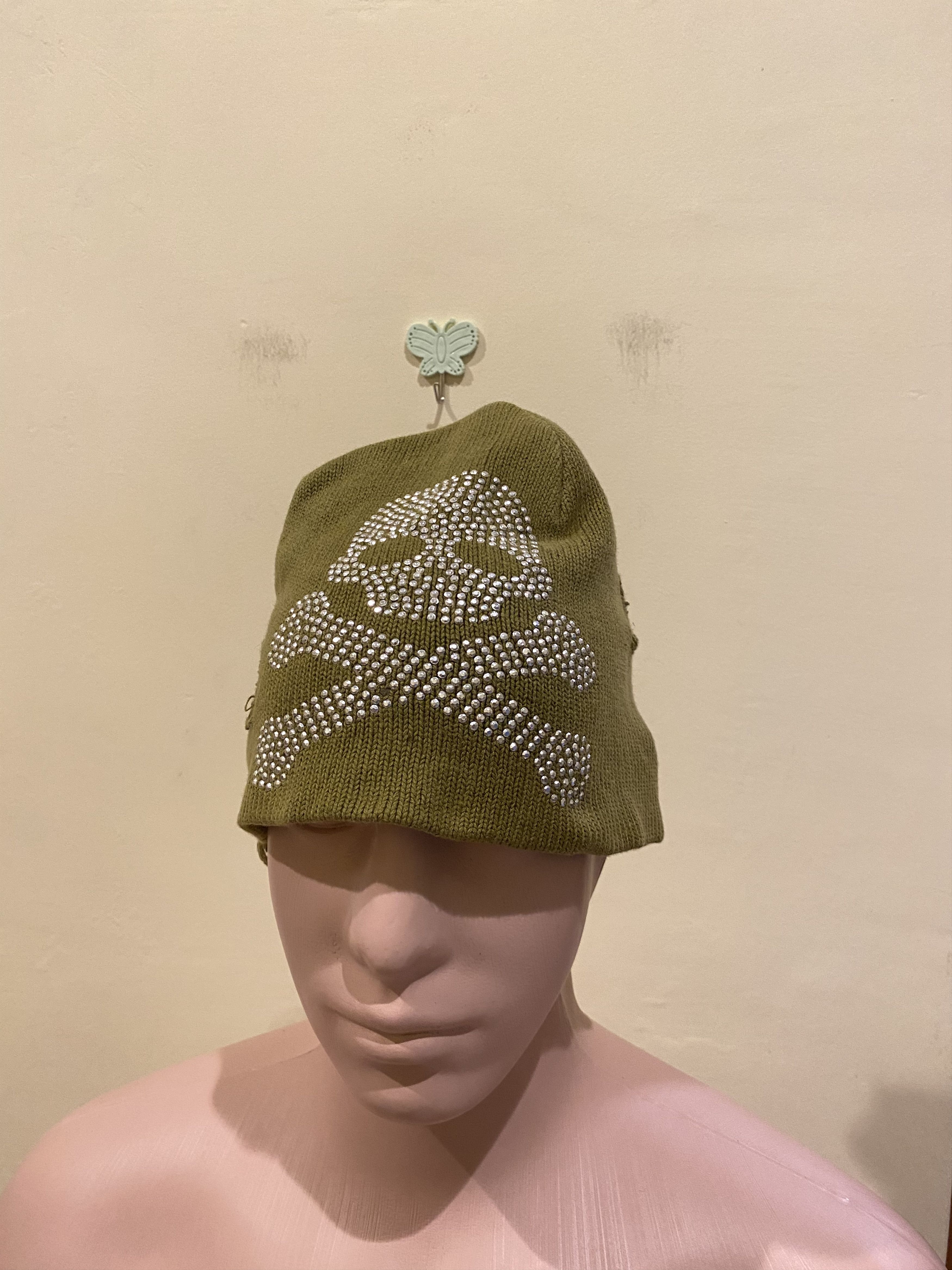 Japanese Brand × Seditionaries Rare Design Vintage Skull Bling Ring Army Green Beany Size ONE SIZE - 1 Thumbnail