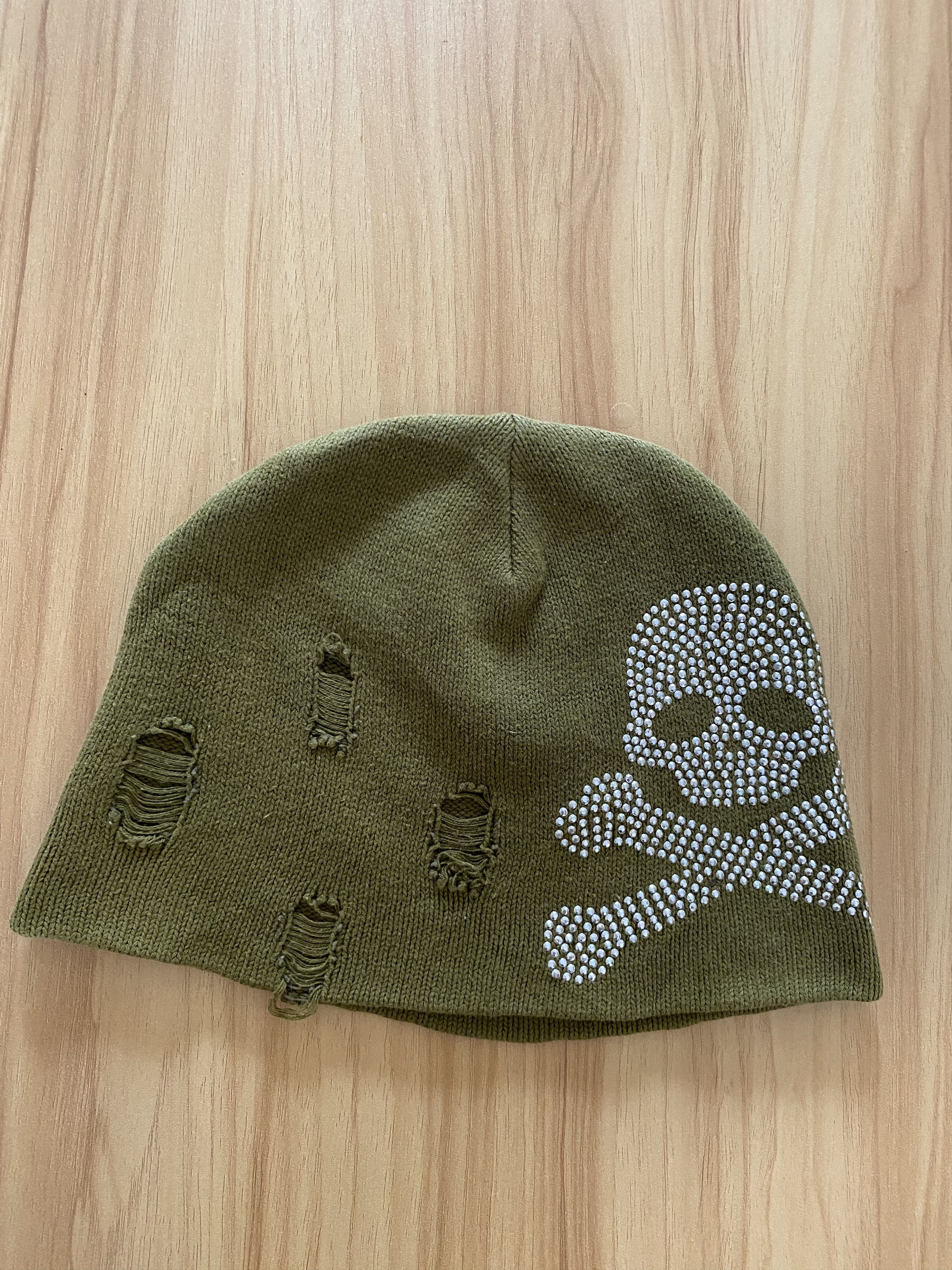 Japanese Brand × Seditionaries Rare Design Vintage Skull Bling Ring Army Green Beany Size ONE SIZE - 7 Thumbnail