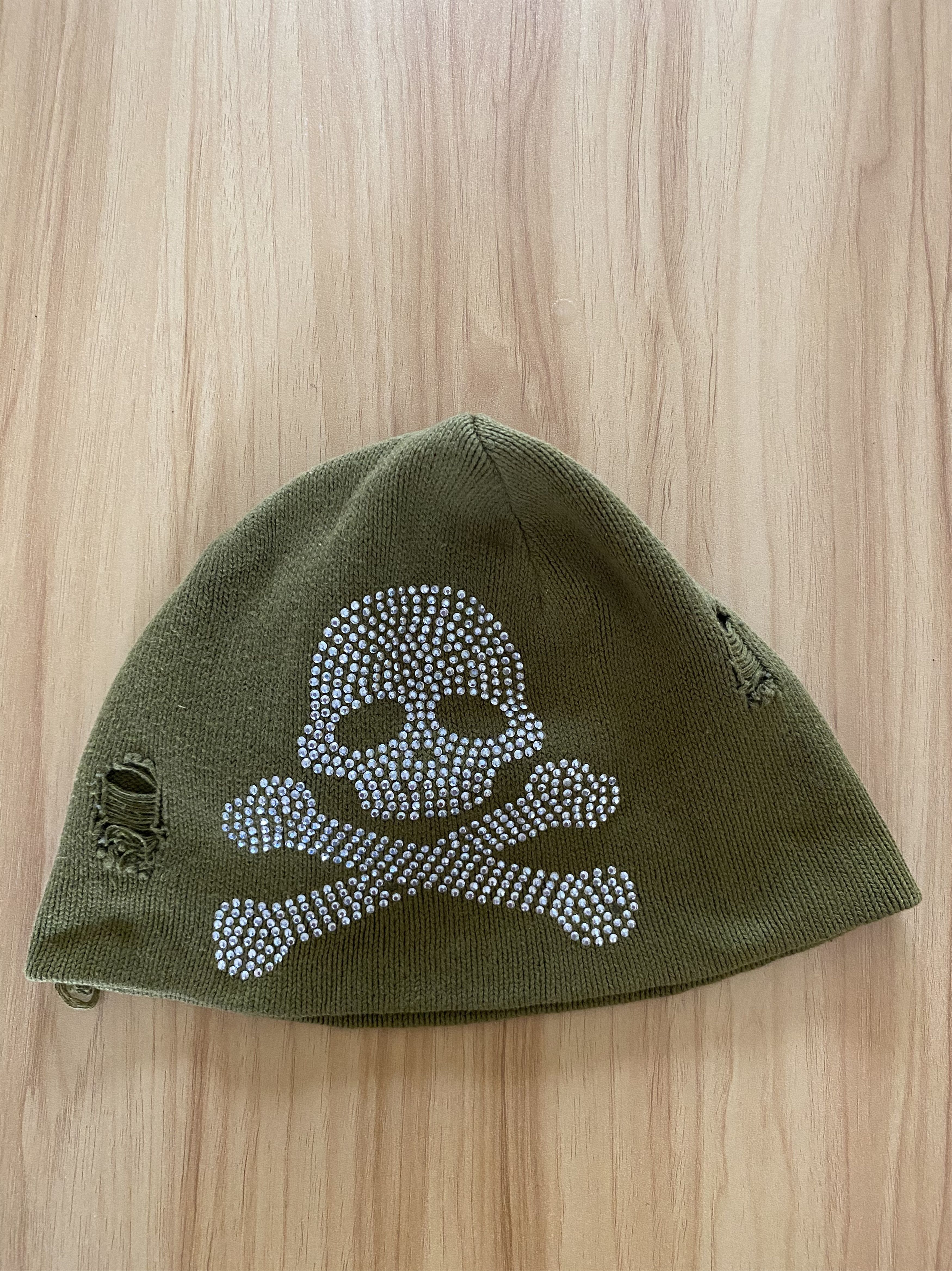 Japanese Brand × Seditionaries Rare Design Vintage Skull Bling Ring Army Green Beany Size ONE SIZE - 8 Thumbnail