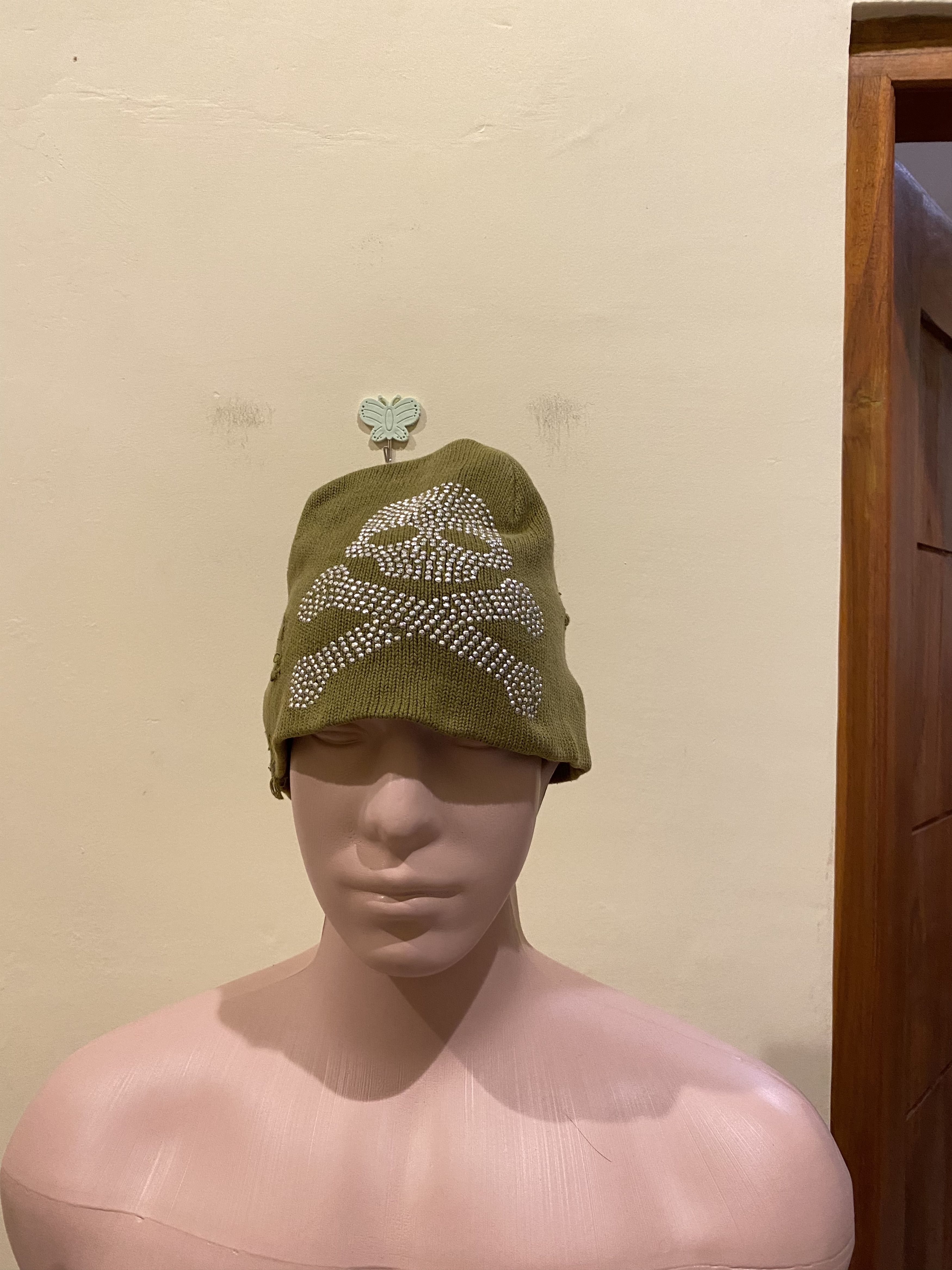 Japanese Brand × Seditionaries Rare Design Vintage Skull Bling Ring Army Green Beany Size ONE SIZE - 2 Thumbnail