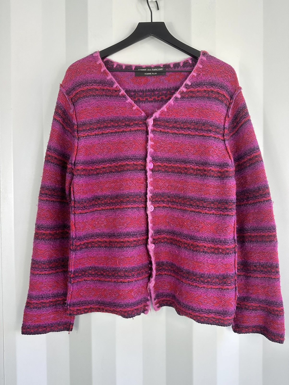 Comme Des Garcons Homme Plus × Vintage 1996 Border Knit Cardigan 