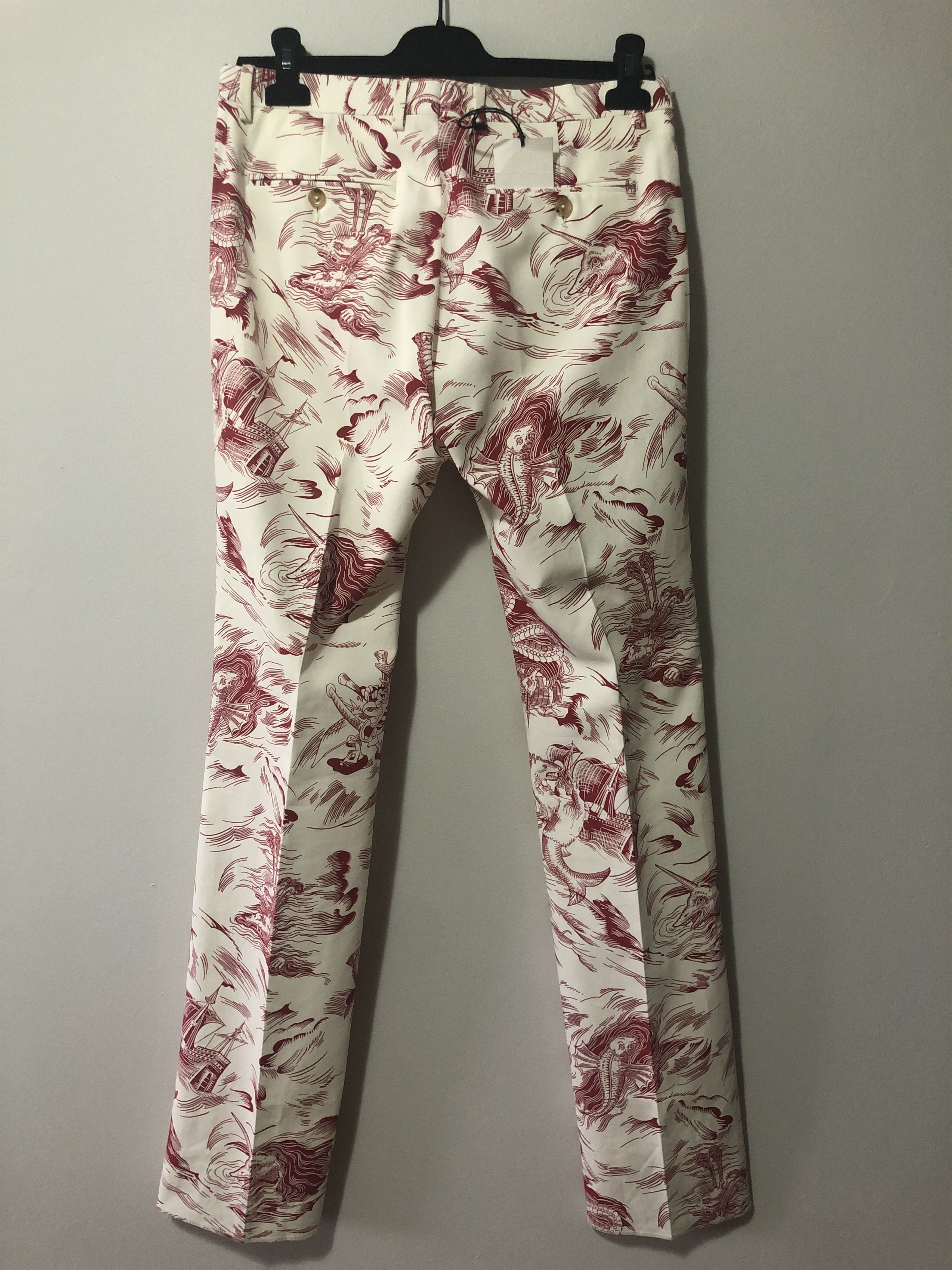 Gucci SS17 RUNWAY GUCCI SEA STORM PRINT PANTS Size 44R - 6 Thumbnail