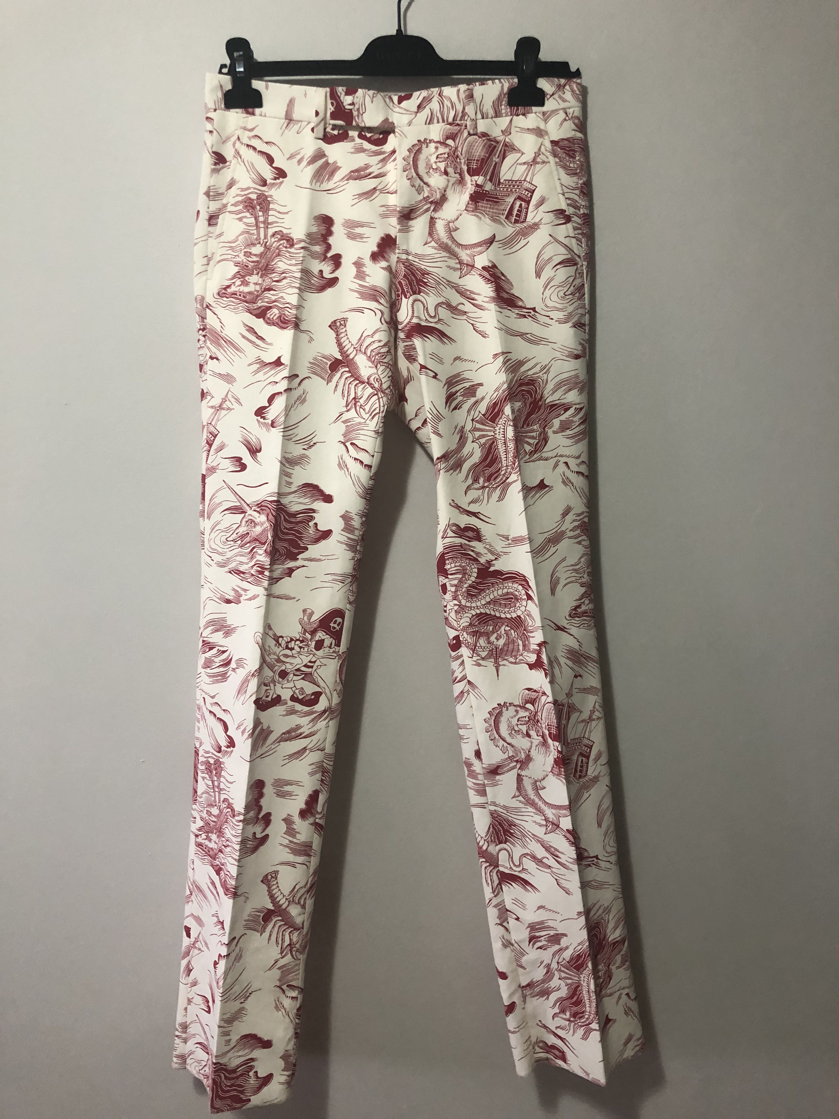 Gucci SS17 RUNWAY GUCCI SEA STORM PRINT PANTS Size 44R - 3 Thumbnail