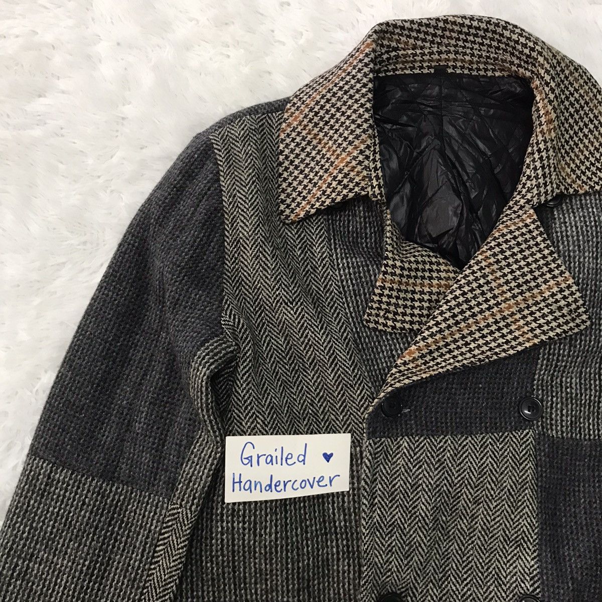 Harris Tweed Vtg Merci Marche Harris Tweed Nice Patches 100% Wool Jacket Size US L / EU 52-54 / 3 - 6 Thumbnail