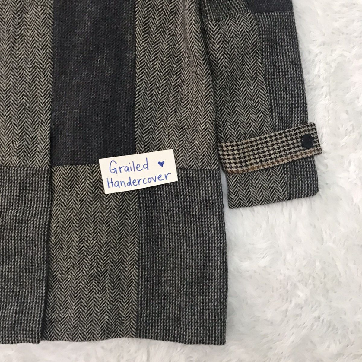 Harris Tweed Vtg Merci Marche Harris Tweed Nice Patches 100% Wool Jacket Size US L / EU 52-54 / 3 - 9 Thumbnail