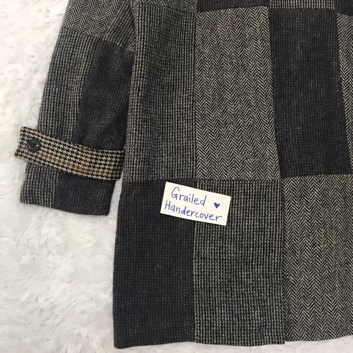 Harris Tweed Vtg Merci Marche Harris Tweed Nice Patches 100% Wool Jacket Size US L / EU 52-54 / 3 - 8 Thumbnail