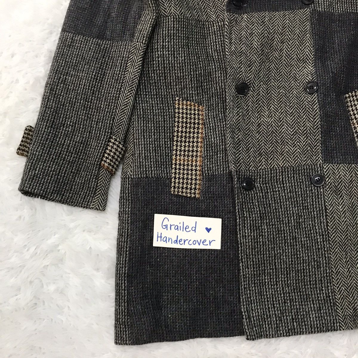 Harris Tweed Vtg Merci Marche Harris Tweed Nice Patches 100% Wool Jacket Size US L / EU 52-54 / 3 - 3 Thumbnail