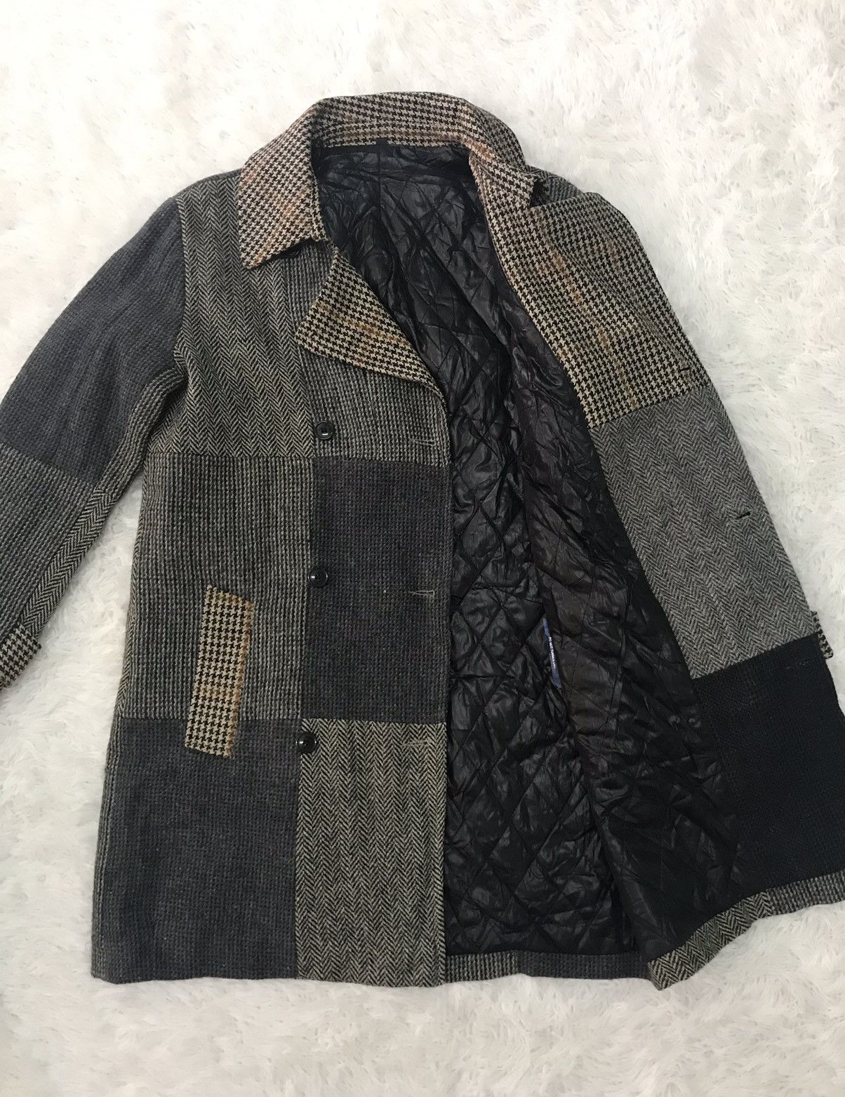 Harris Tweed Vtg Merci Marche Harris Tweed Nice Patches 100% Wool Jacket Size US L / EU 52-54 / 3 - 12 Thumbnail