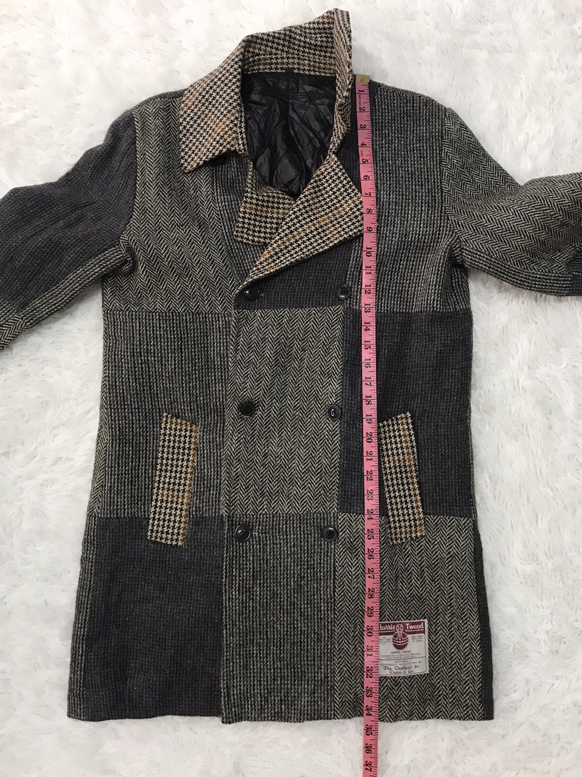 Harris Tweed Vtg Merci Marche Harris Tweed Nice Patches 100% Wool Jacket Size US L / EU 52-54 / 3 - 18 Thumbnail