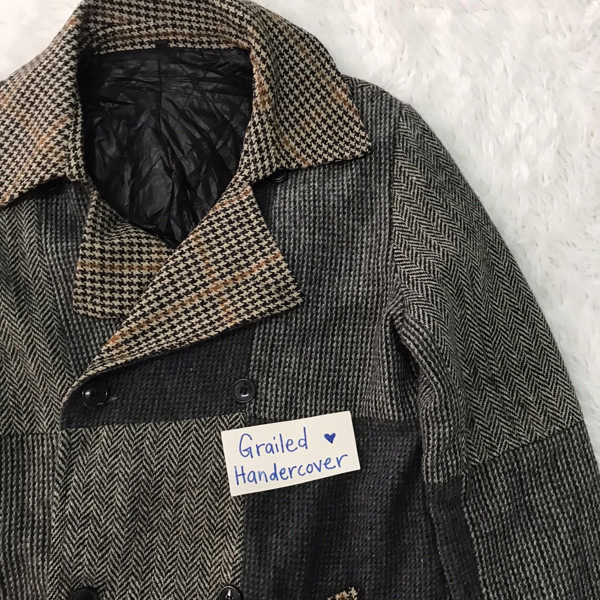 Harris Tweed Vtg Merci Marche Harris Tweed Nice Patches 100% Wool Jacket Size US L / EU 52-54 / 3 - 5 Thumbnail