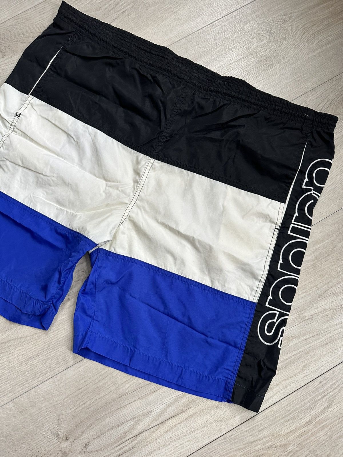 Adidas × Vintage 90s Adidas spell out big logo Summer Swim Shorts Size US 38 / EU 54 - 2 Thumbnail
