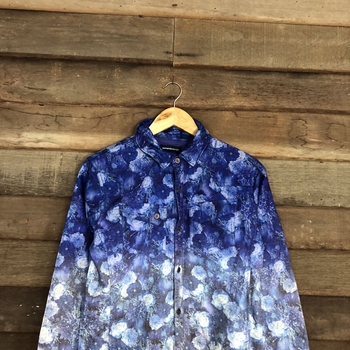 semanticdesign Semantic art 2 tone Blue Long Sleeve button ups #5599 Size US S / EU 44-46 / 1 - 9 Thumbnail