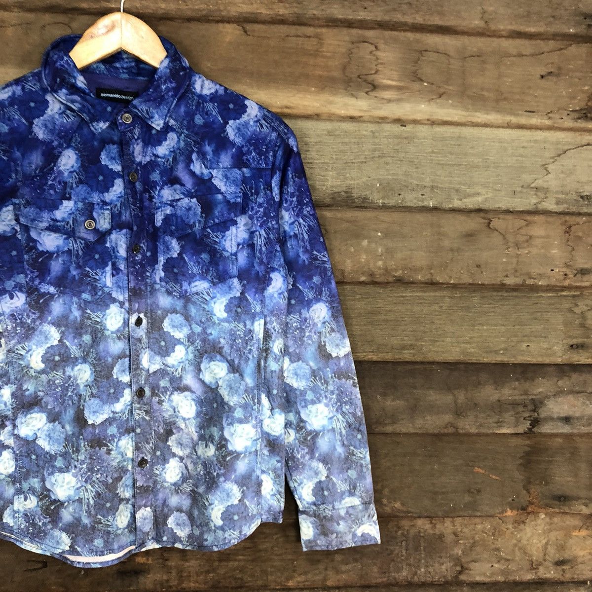 semanticdesign Semantic art 2 tone Blue Long Sleeve button ups #5599 Size US S / EU 44-46 / 1 - 5 Thumbnail