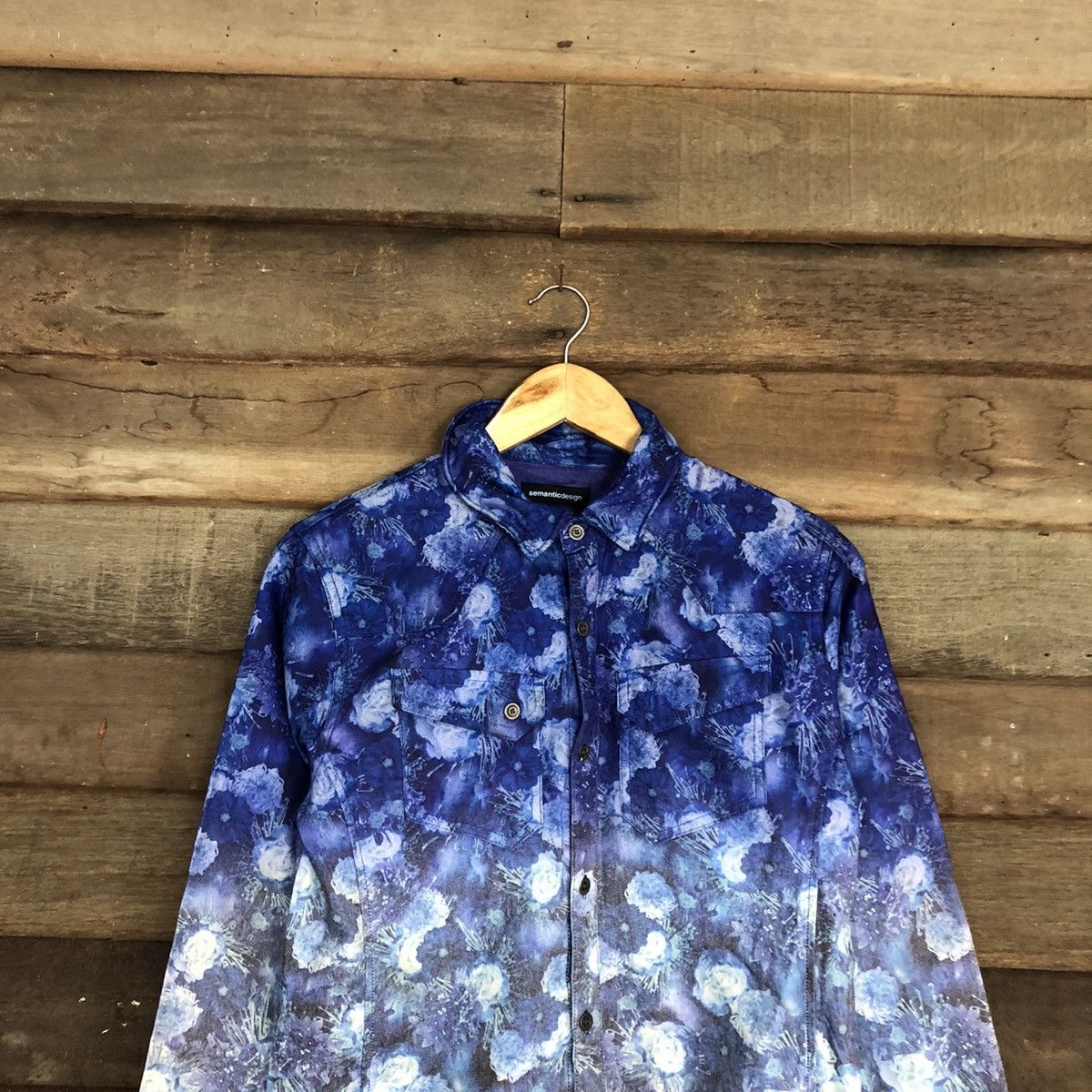 semanticdesign Semantic art 2 tone Blue Long Sleeve button ups #5599 Size US S / EU 44-46 / 1 - 2 Thumbnail