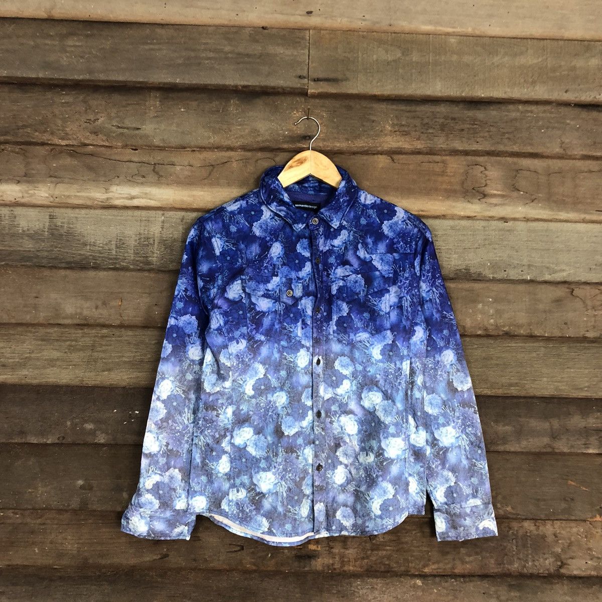 semanticdesign Semantic art 2 tone Blue Long Sleeve button ups #5599 Size US S / EU 44-46 / 1 - 1 Thumbnail