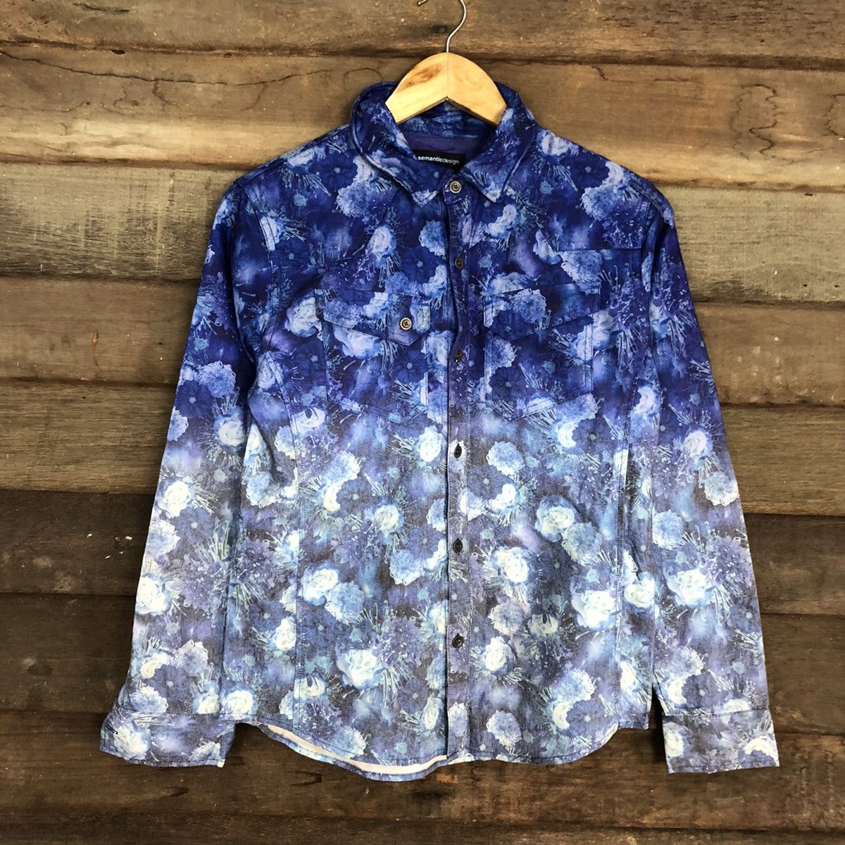 semanticdesign Semantic art 2 tone Blue Long Sleeve button ups #5599 Size US S / EU 44-46 / 1 - 8 Thumbnail