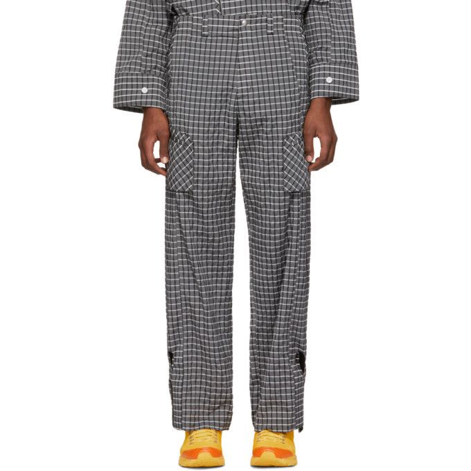 Kiko Kostadinov SS19 Runway wide-checked trousers | Grailed