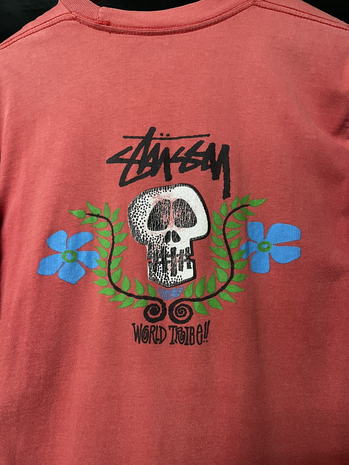 Stussy × Vintage Vintage Stussy World Tribe Skulls Skateboard Tees Size US L / EU 52-54 / 3 - 2 Thumbnail