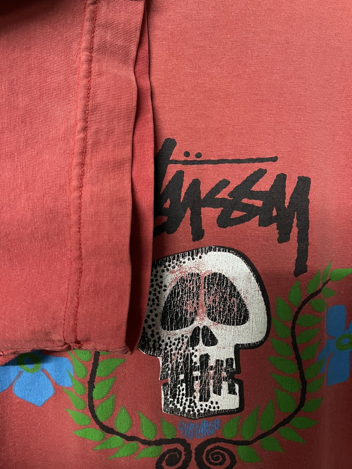 Stussy × Vintage Vintage Stussy World Tribe Skulls Skateboard Tees Size US L / EU 52-54 / 3 - 6 Thumbnail
