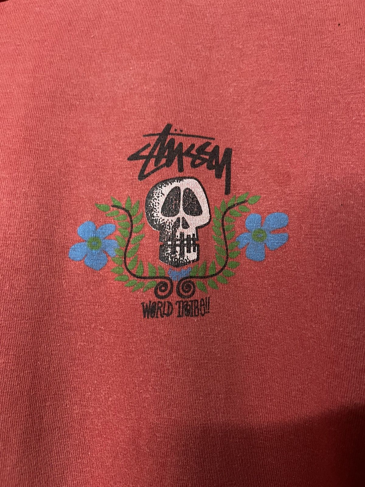 Stussy × Vintage Vintage Stussy World Tribe Skulls Skateboard Tees Size US L / EU 52-54 / 3 - 5 Thumbnail