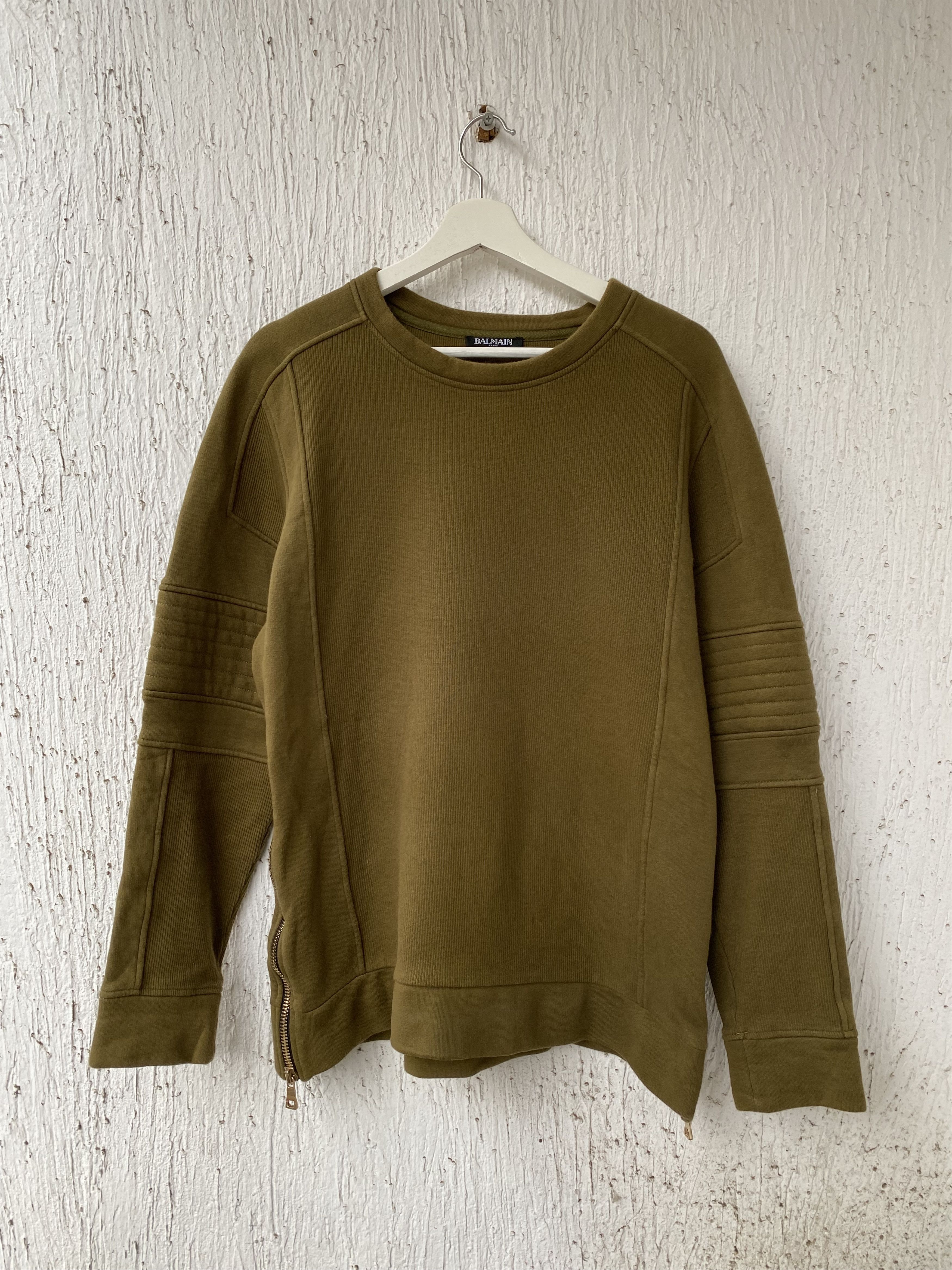 Balmain side zip biker sweatshirt Size US L / EU 52-54 / 3 - 1 Thumbnail