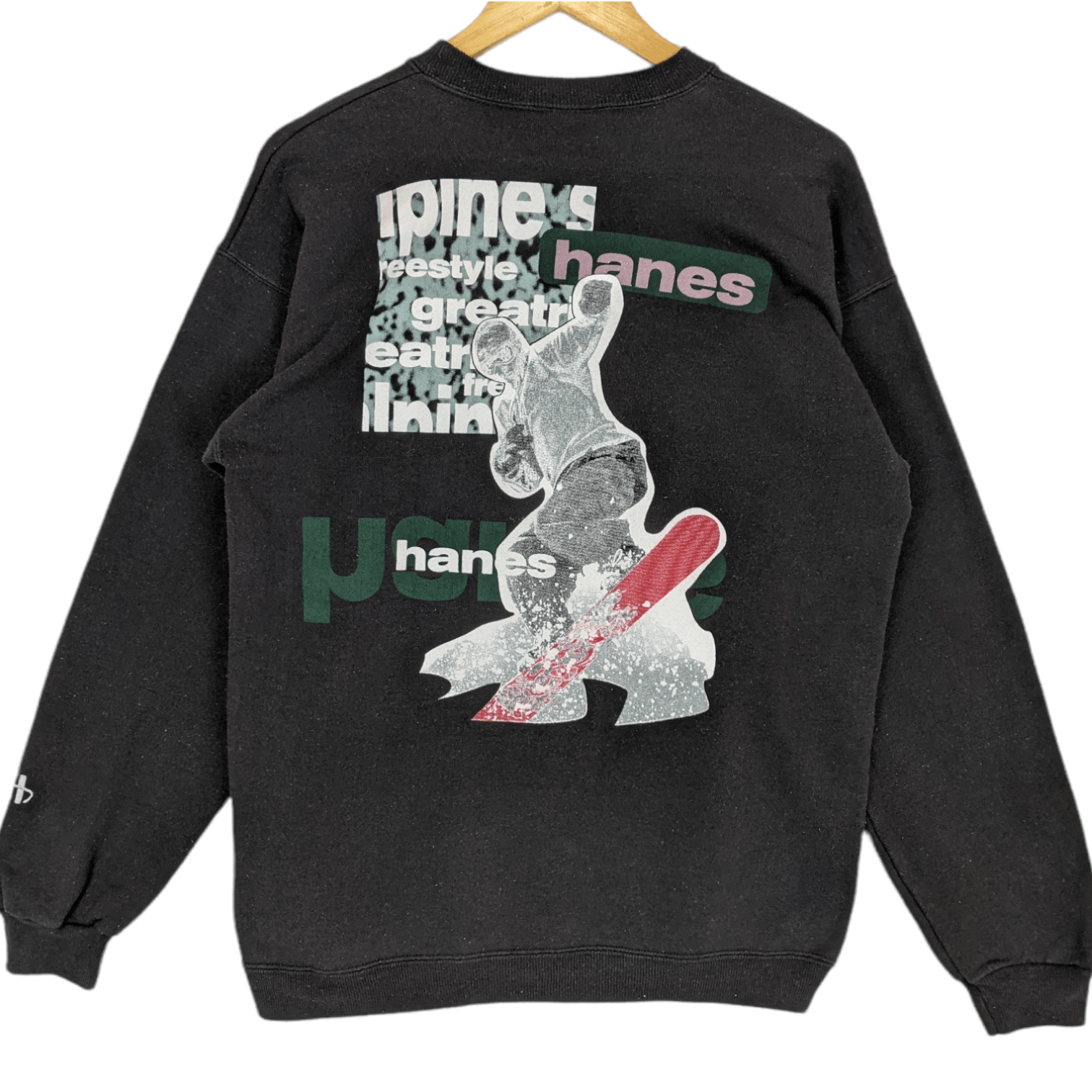 Hanes × Vintage Vintage 90's HANES Snowboard Jumper Sweatshirt Size US M / EU 48-50 / 2 - 3 Thumbnail