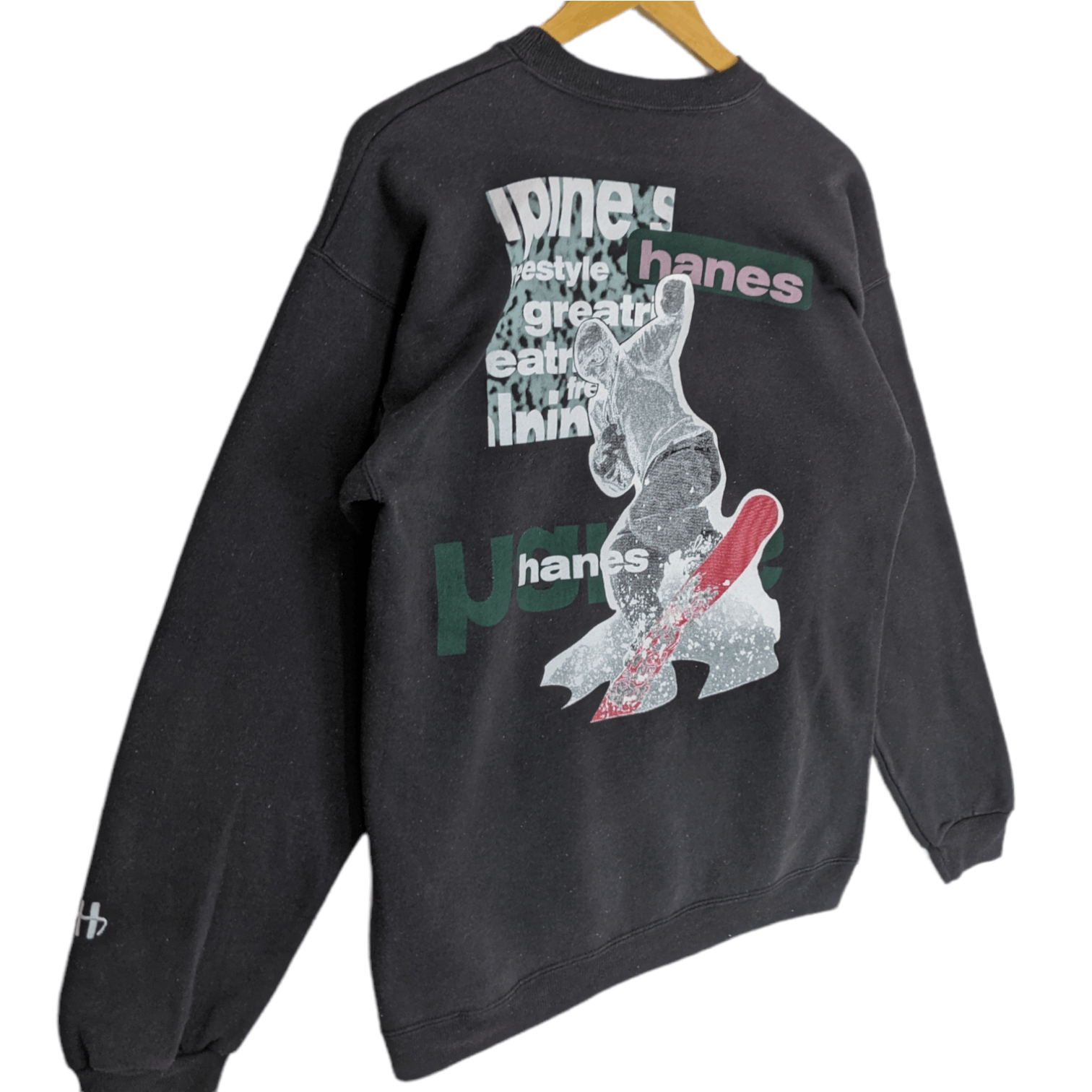 Hanes × Vintage Vintage 90's HANES Snowboard Jumper Sweatshirt Size US M / EU 48-50 / 2 - 4 Thumbnail