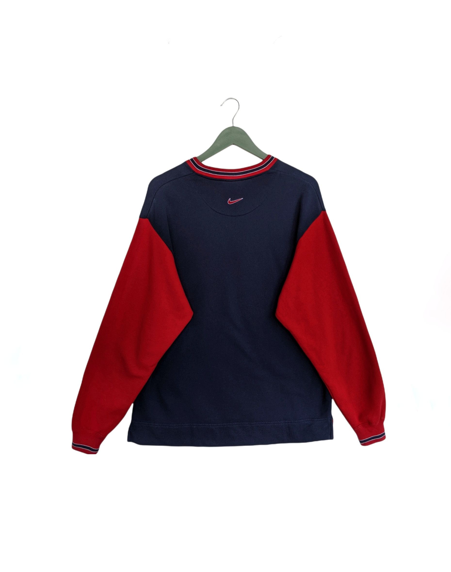 Nike × Vintage Vintage 90s Nike Two Tone Sweatshirt Size US L / EU 52-54 / 3 - 2 Thumbnail