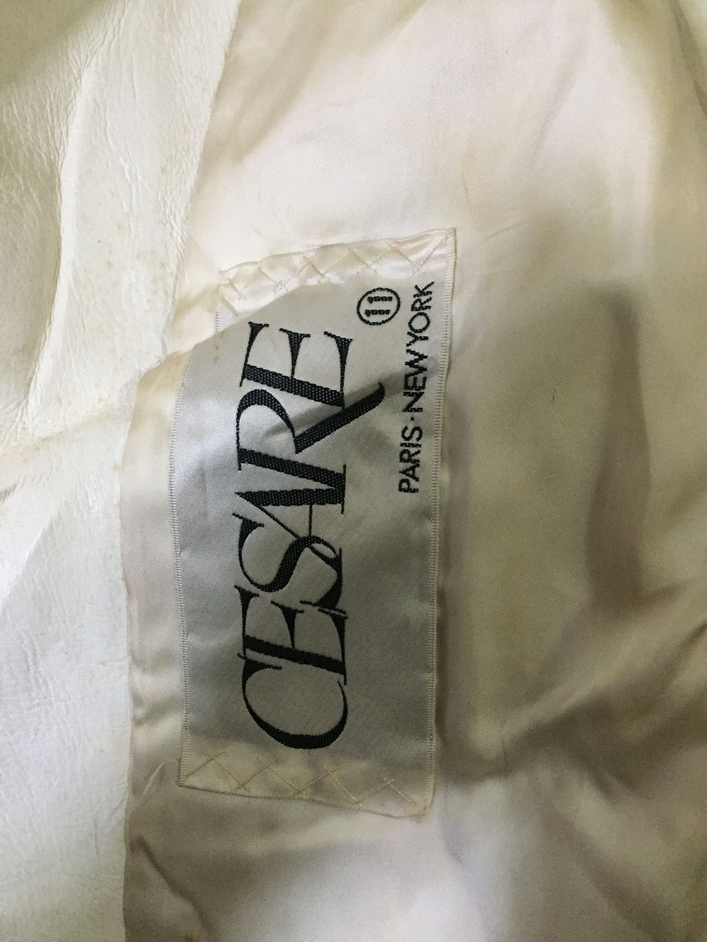 Cesare Attolini Cesare White Leather Jacket Size US M / EU 48-50 / 2 - 5 Thumbnail