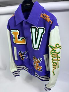 Louis Vuitton LV AW22 Creme white bunny varsity letterman college jacket