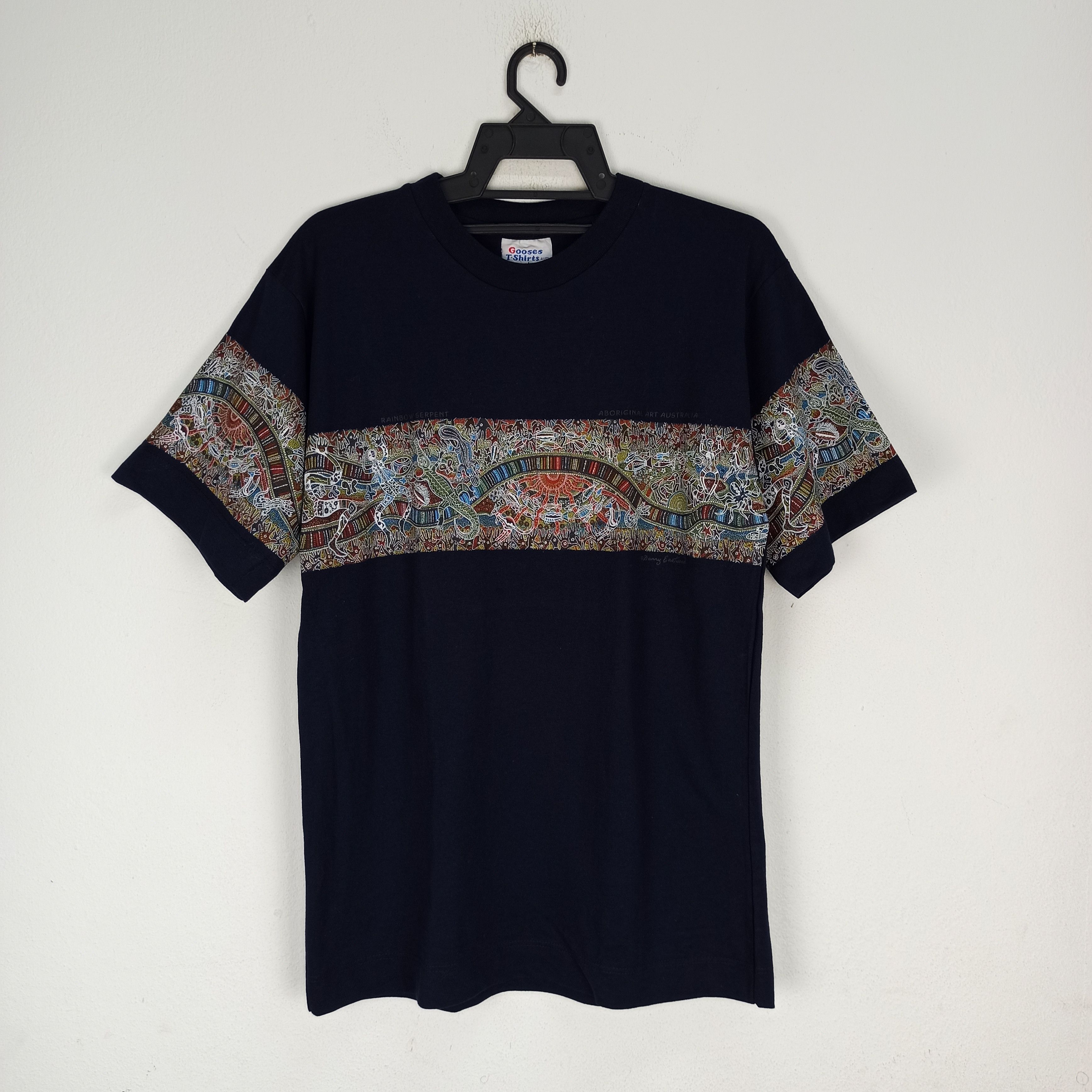 image of Aboriginal Art Australia Rainbow Serpent Danny Eastwood in Blue, Men's (Size Small)