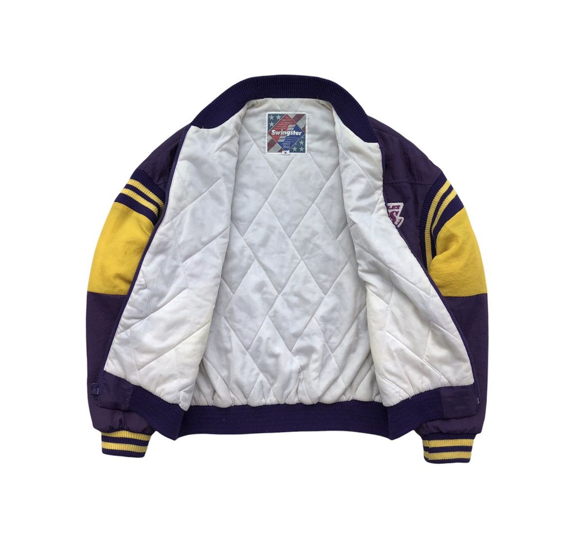 Vintage 🔥Vtg 90s NBA Los Angeles Lakers Swingster Bomber Jacket Size US M / EU 48-50 / 2 - 2 Thumbnail