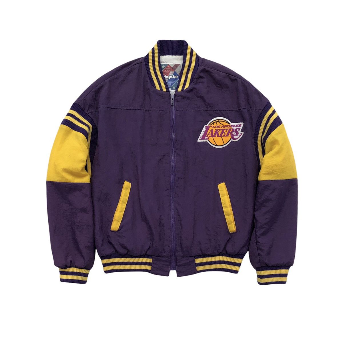 image of L A Lakers x NBA VTG 90's Nba Los Angeles Lakers Swingster Bomber Jacket in Purple (Size Medium)