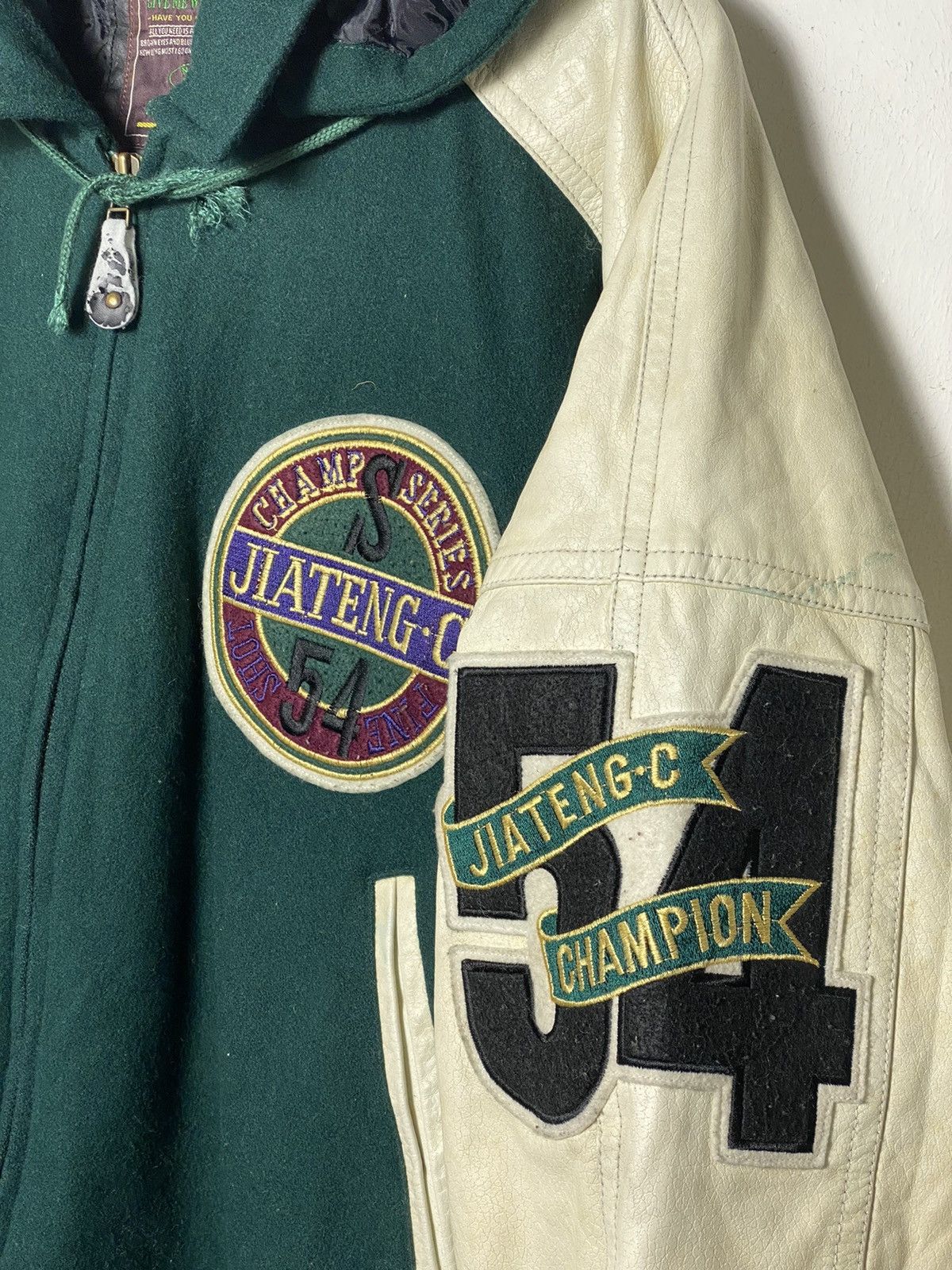 NFL × Vintage Vintage Ice Hockey Varsity Leather Jacket Size US L / EU 52-54 / 3 - 4 Thumbnail