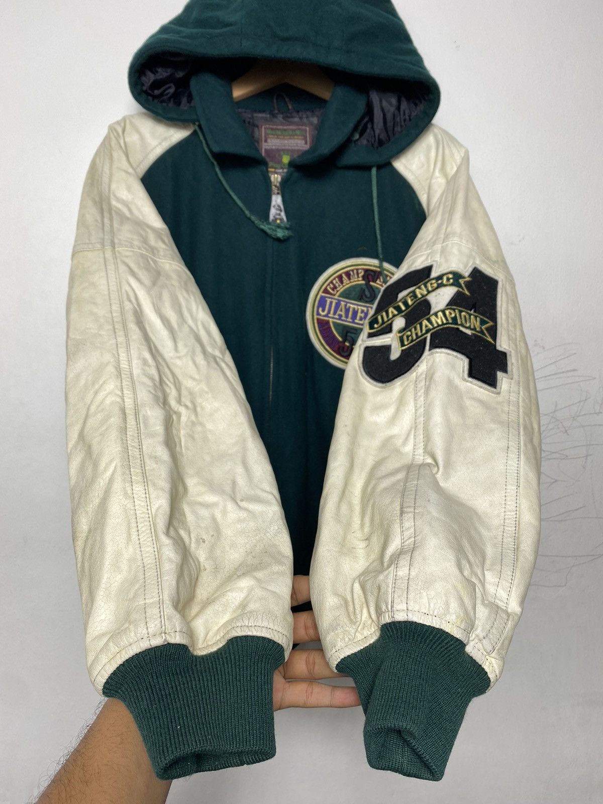 NFL × Vintage Vintage Ice Hockey Varsity Leather Jacket Size US L / EU 52-54 / 3 - 6 Thumbnail