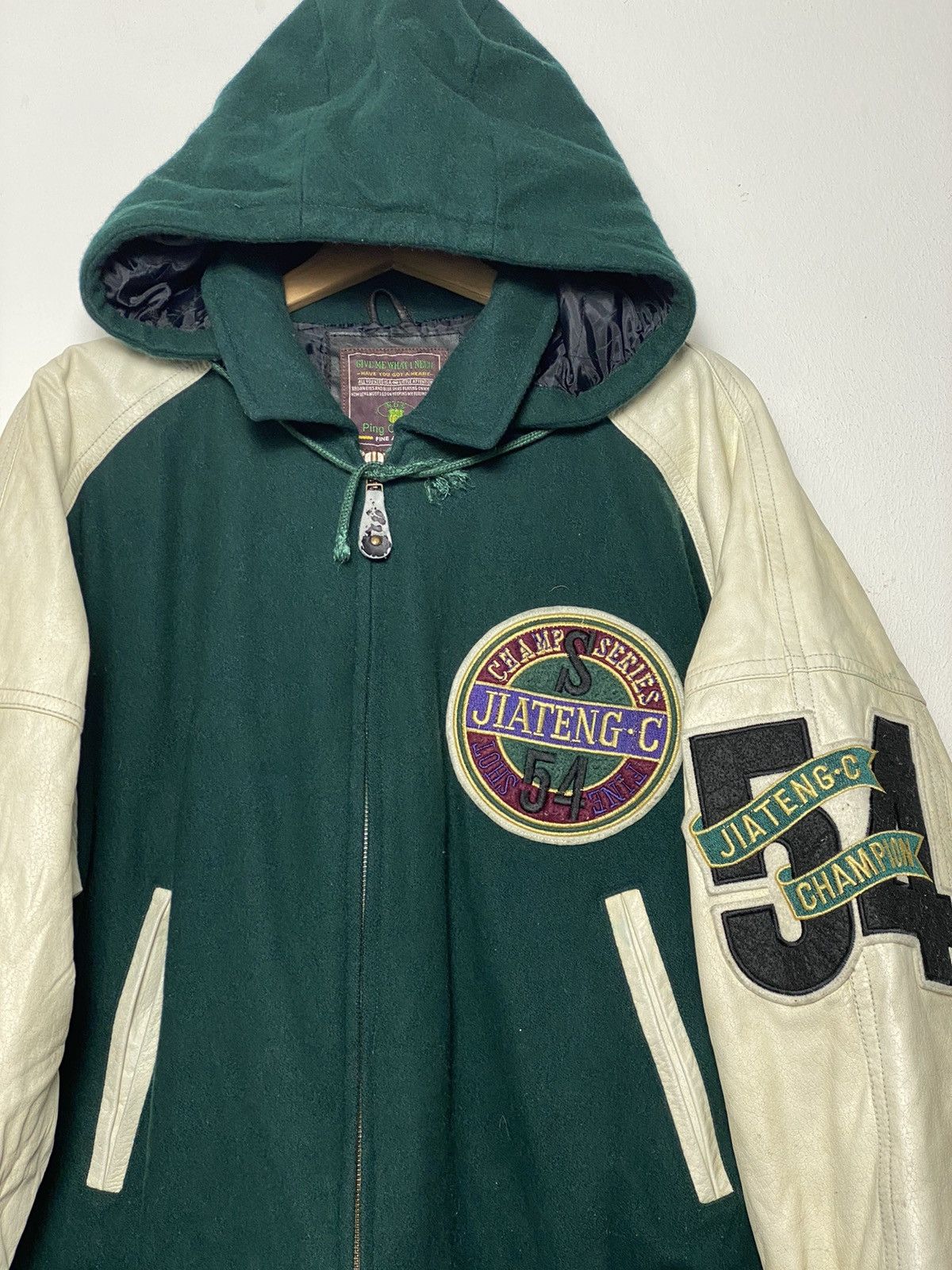 NFL × Vintage Vintage Ice Hockey Varsity Leather Jacket Size US L / EU 52-54 / 3 - 3 Thumbnail