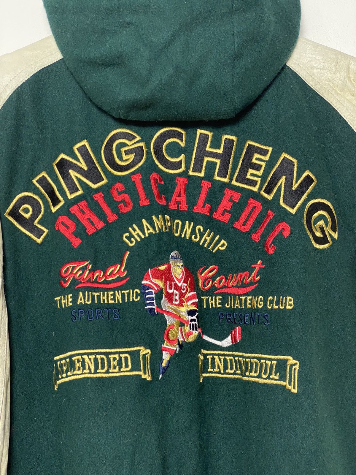 NFL × Vintage Vintage Ice Hockey Varsity Leather Jacket Size US L / EU 52-54 / 3 - 8 Thumbnail