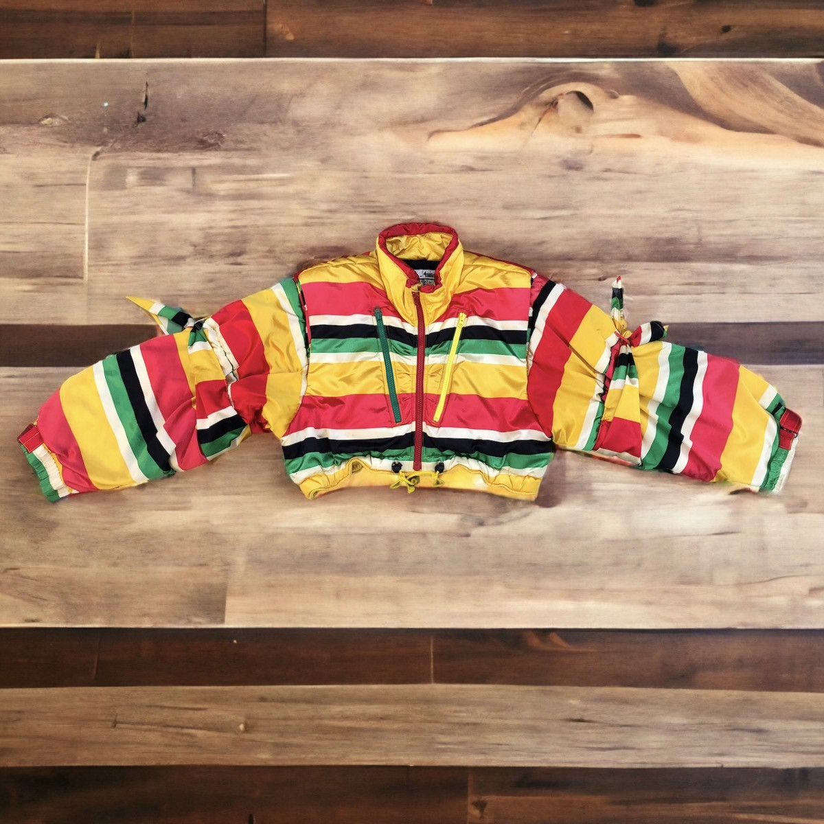 Vintage Made By Creation Gagan-Do Half Multi Coloured Ski Jacket Size M / US 6-8 / IT 42-44 - 1 Thumbnail