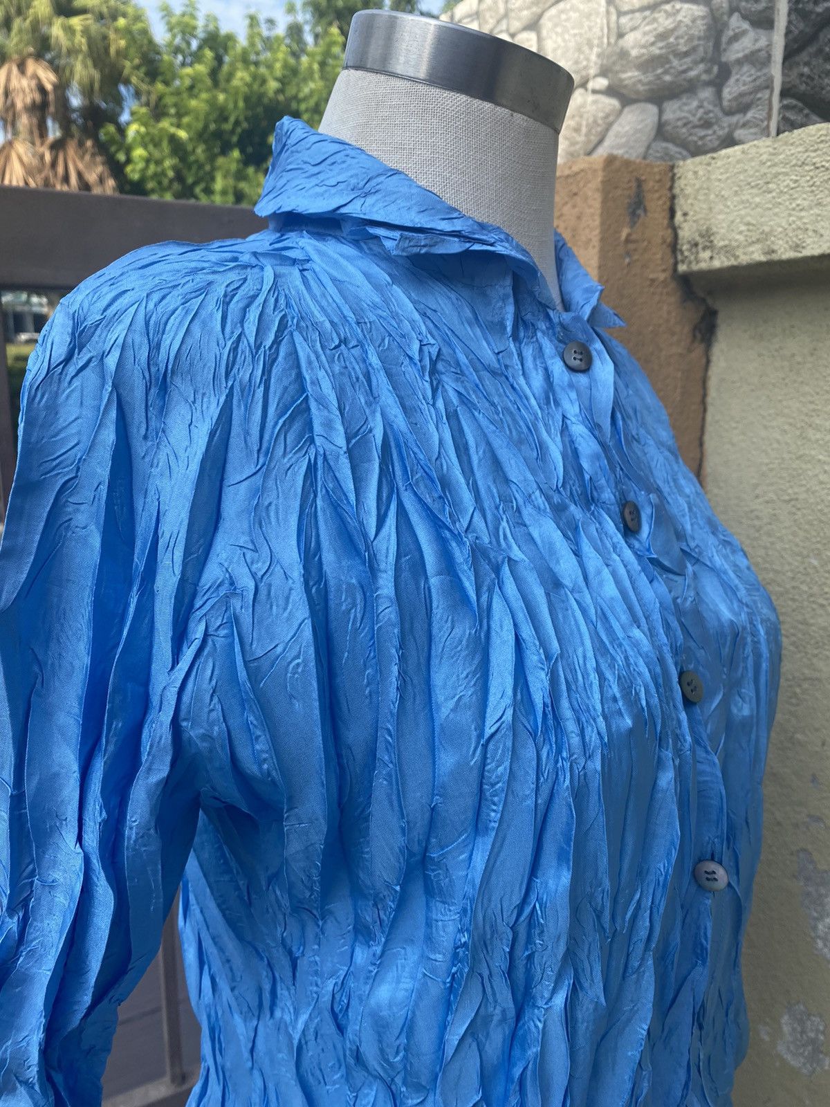 Issey Miyake blue button up Size L / US 10 / IT 46 - 5 Thumbnail