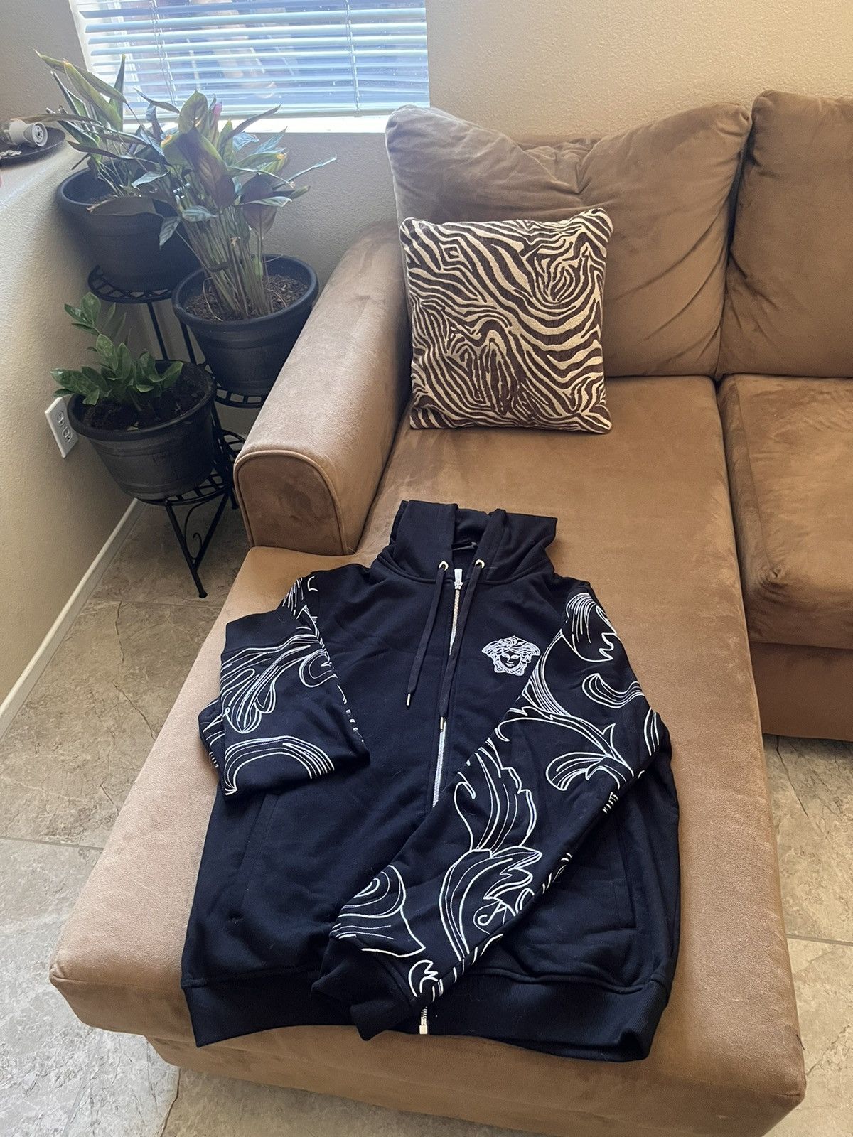 Versace barocco zip up