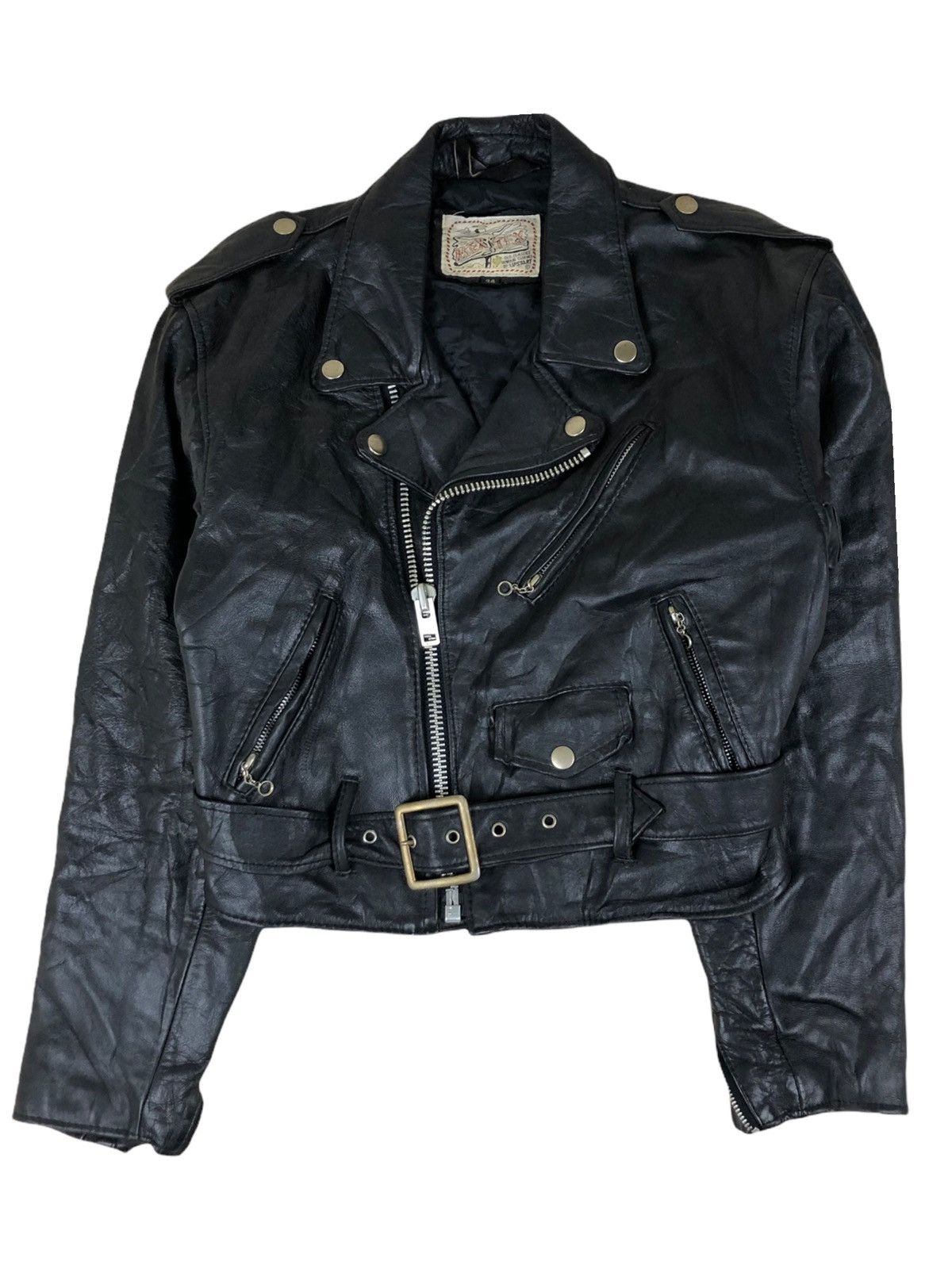 Vintage 1980s Mex Tex Classic Motorcycle Leather Biker Jacket Size US XS / EU 42 / 0 - 2 Thumbnail