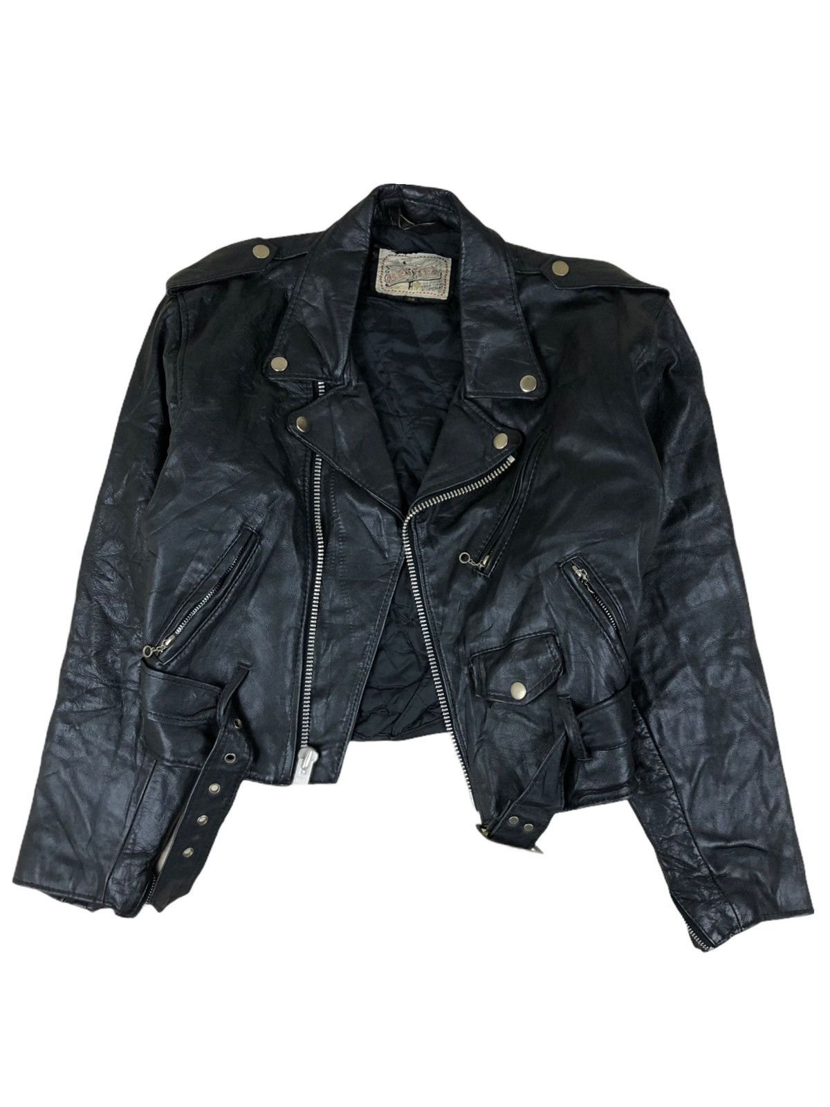 Vintage 1980s Mex Tex Classic Motorcycle Leather Biker Jacket Size US XS / EU 42 / 0 - 6 Thumbnail