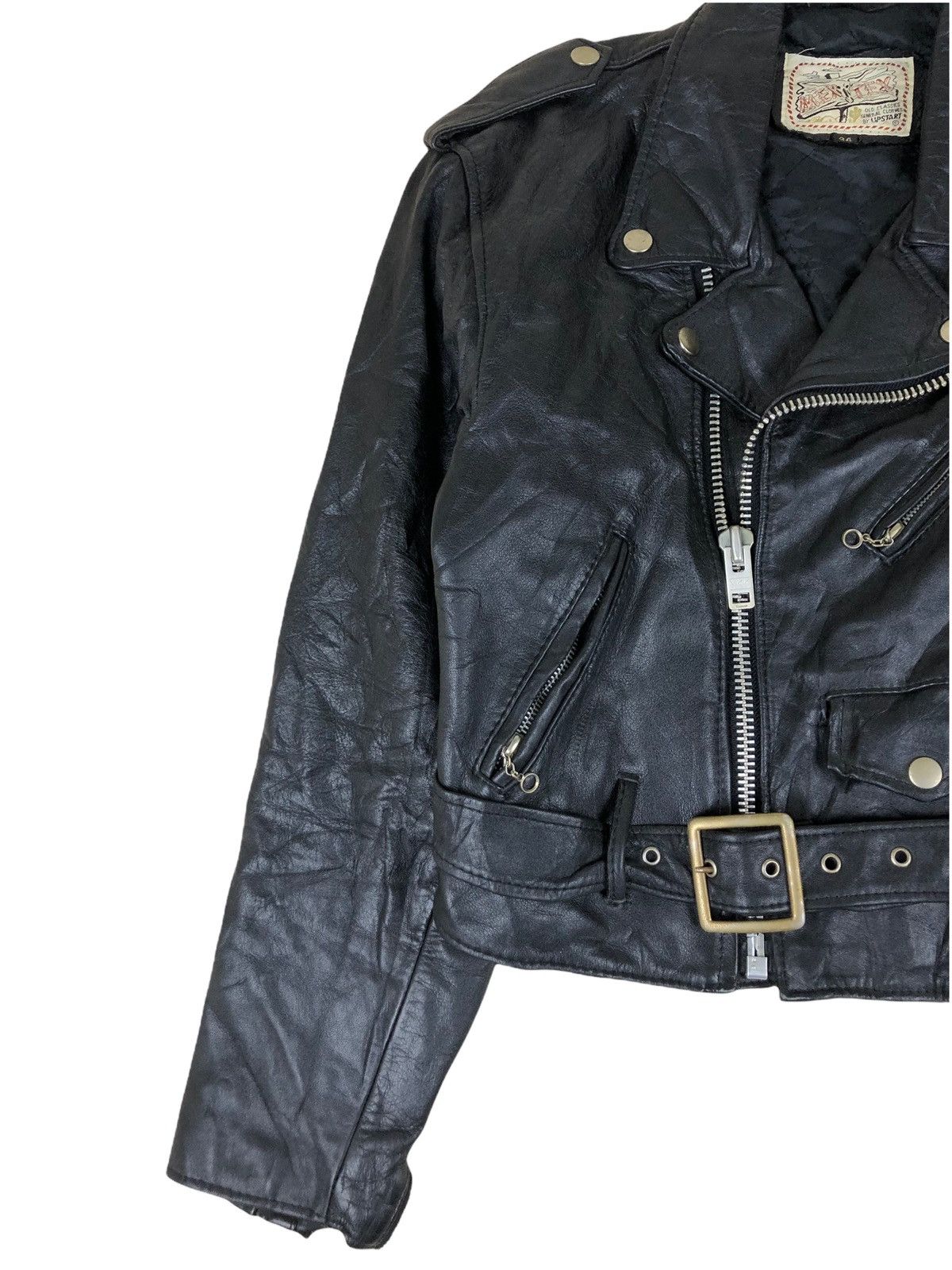 Vintage 1980s Mex Tex Classic Motorcycle Leather Biker Jacket Size US XS / EU 42 / 0 - 4 Thumbnail