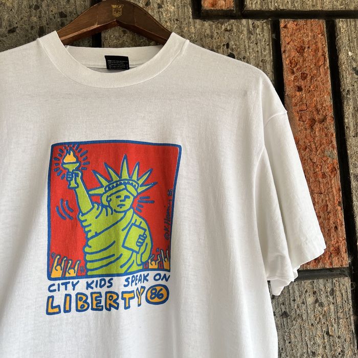 Vintage 1986 Keith Haring City Kids Speak On Liberty Art Tee Shirt ...