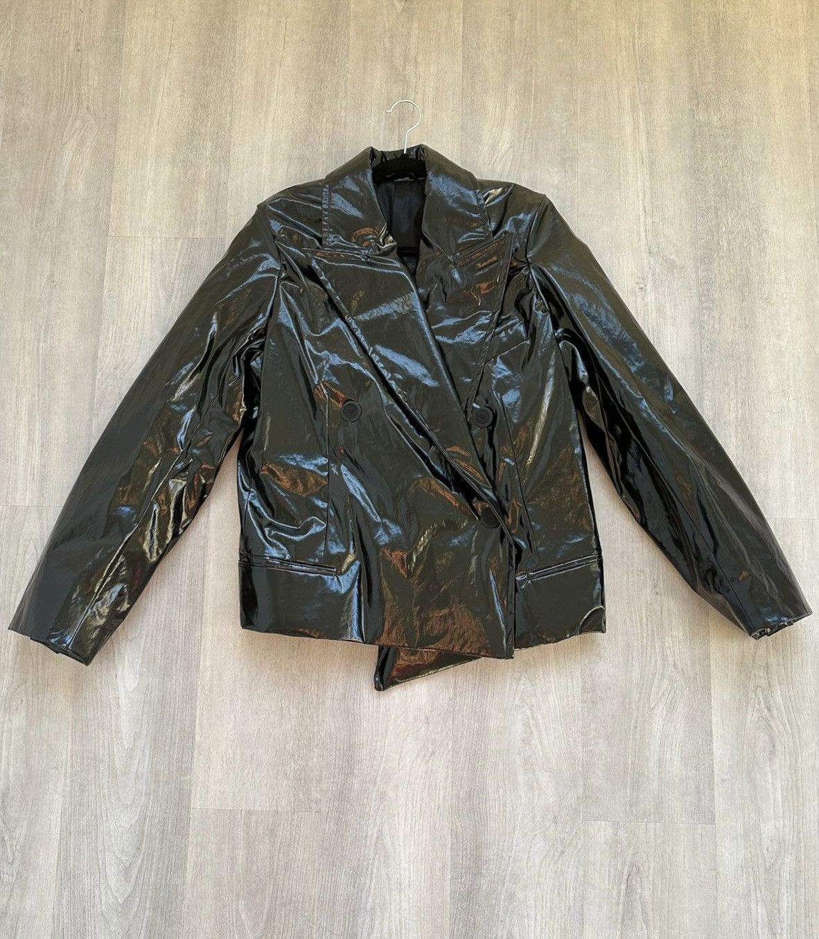 Balenciaga Balenciaga Black Crinkled Blazer Size US M / EU 48-50 / 2 - 10 Thumbnail